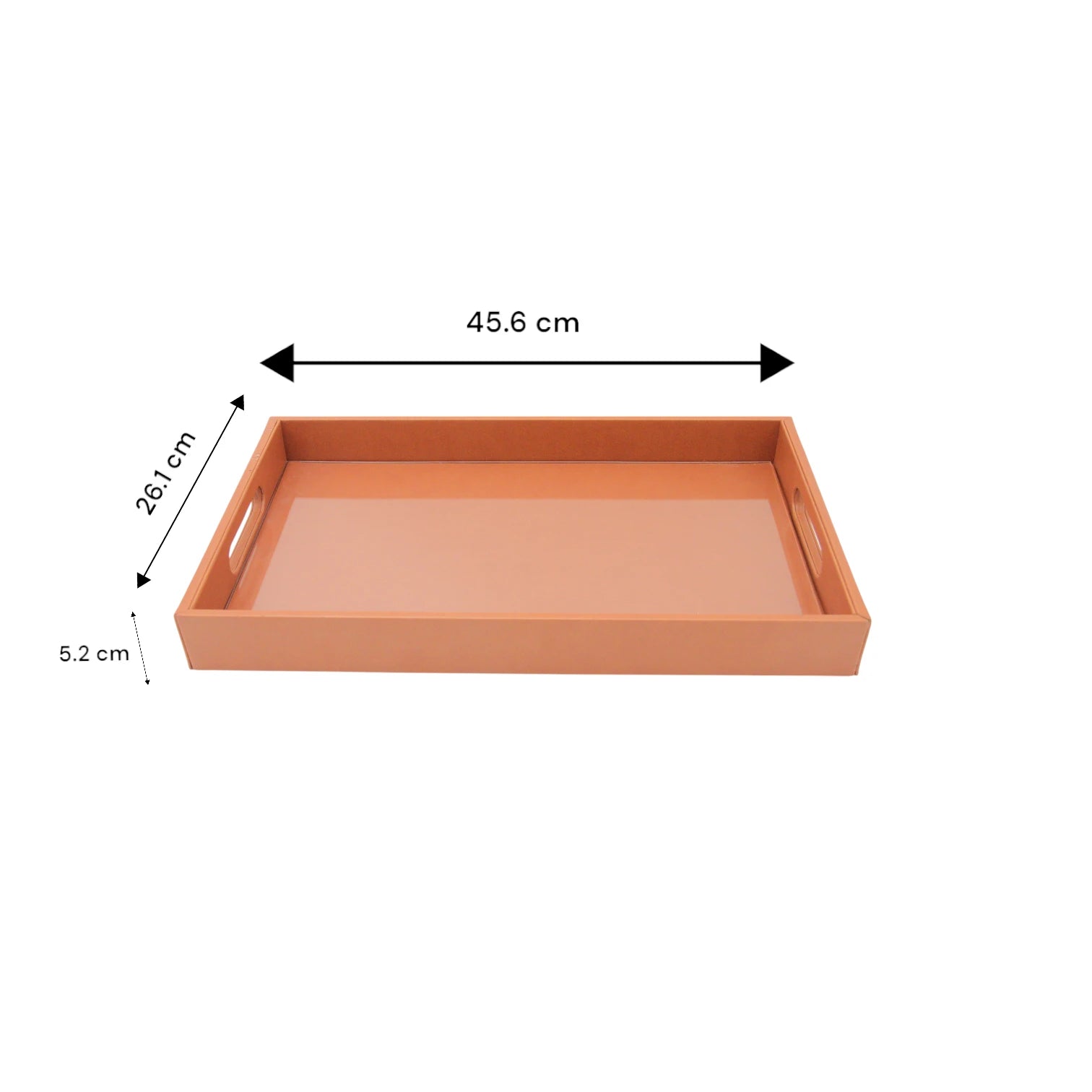 Damoo Black Faux Leather Serving Tray with Handles – Rectangular Organizer Tray for Kitchen, Office, Coffee Table, or Bathroom - Damoo