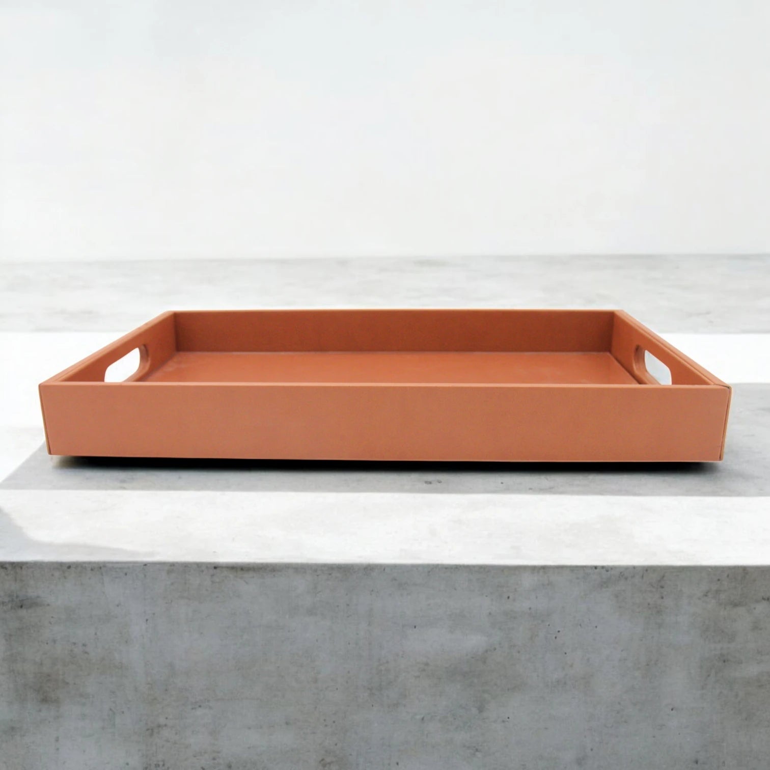 Damoo Black Faux Leather Serving Tray with Handles – Rectangular Organizer Tray for Kitchen, Office, Coffee Table, or Bathroom - Damoo