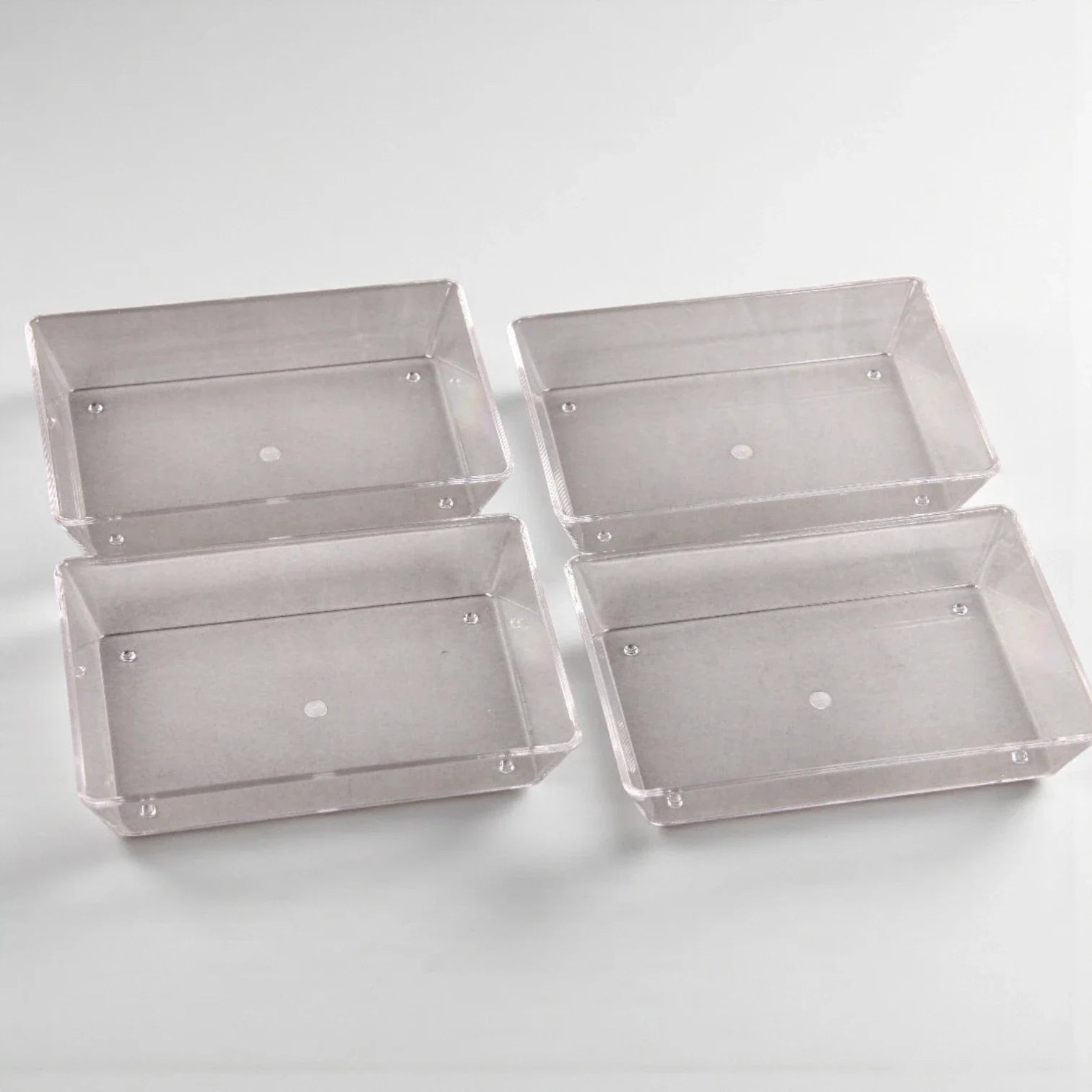 Damoo Clear Acrylic Compartment Tray with Lid – 4-Section Organizer Box for Sweets, Dates, Spices & Accessories – Durable, Elegant Display with Flip Lid Cover - Damoo