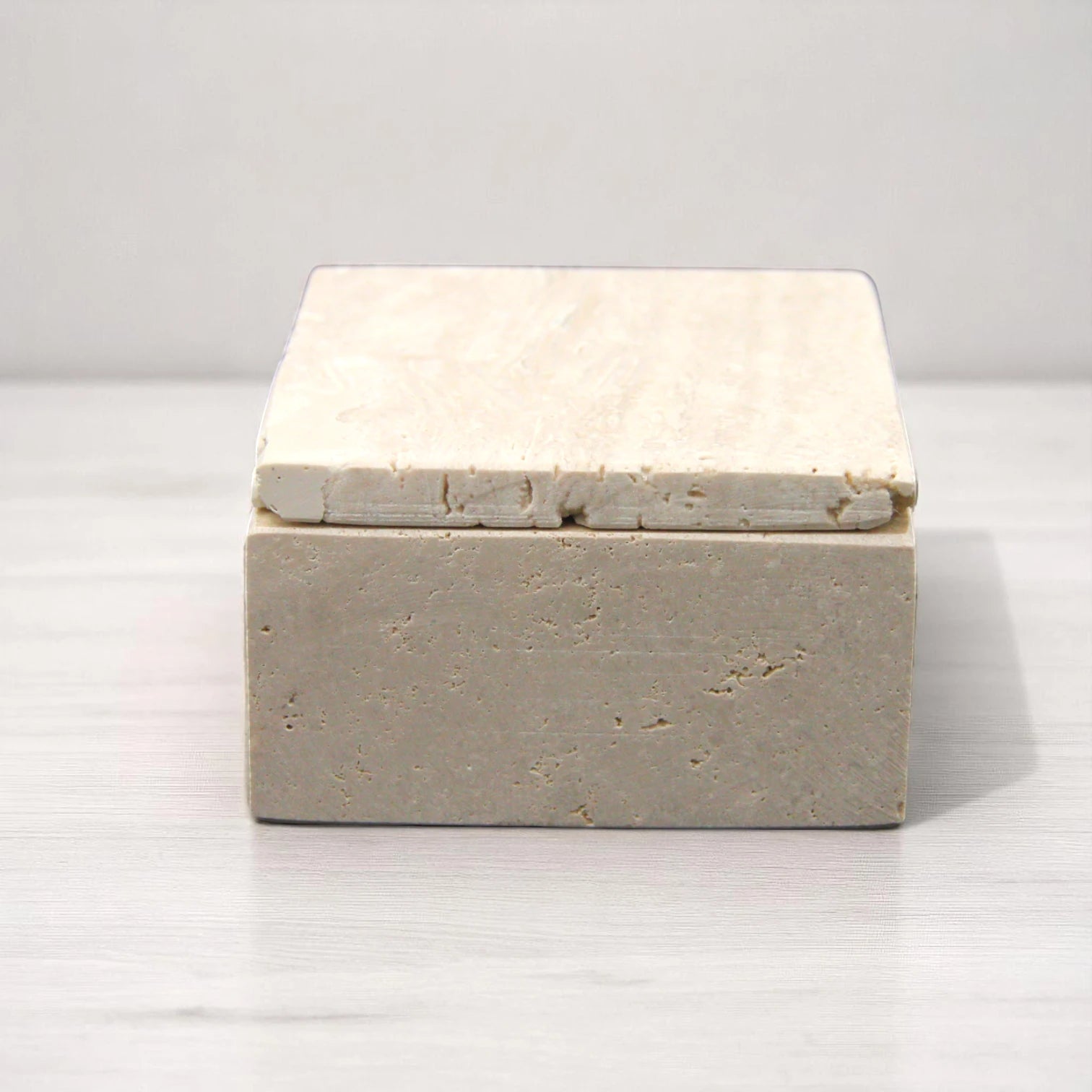 Damoo CNC-Carved Marble Box with Lid – Handmade Stone Storage Container | Minimalist Square Design with Precision Finish - Damoo