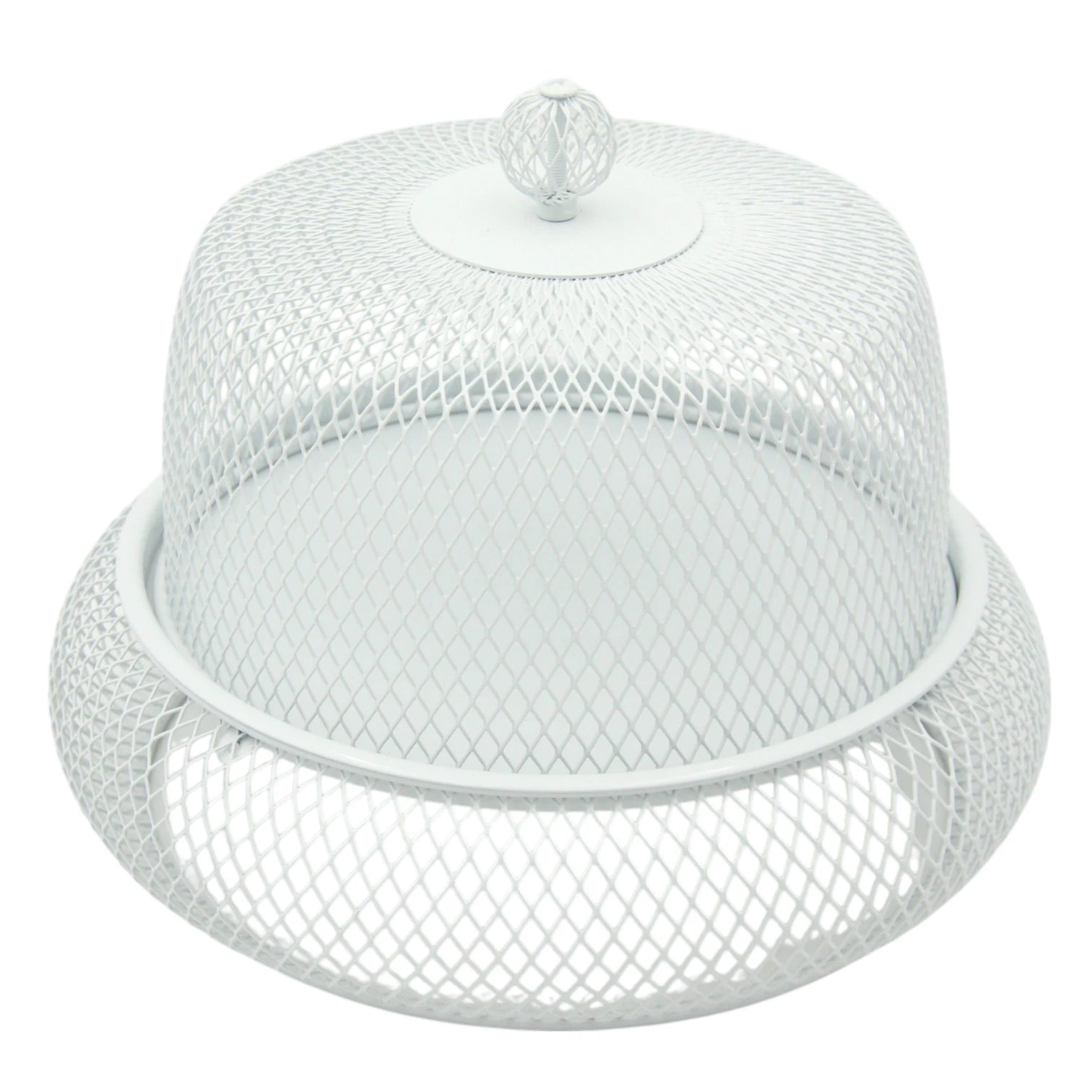 Damoo Durable Snack Tray with Protective Metal Mesh Cover – Shatter-Resistant Base & Insect-Proof Dome for Fruit, Pastry & Dessert Serving - Damoo