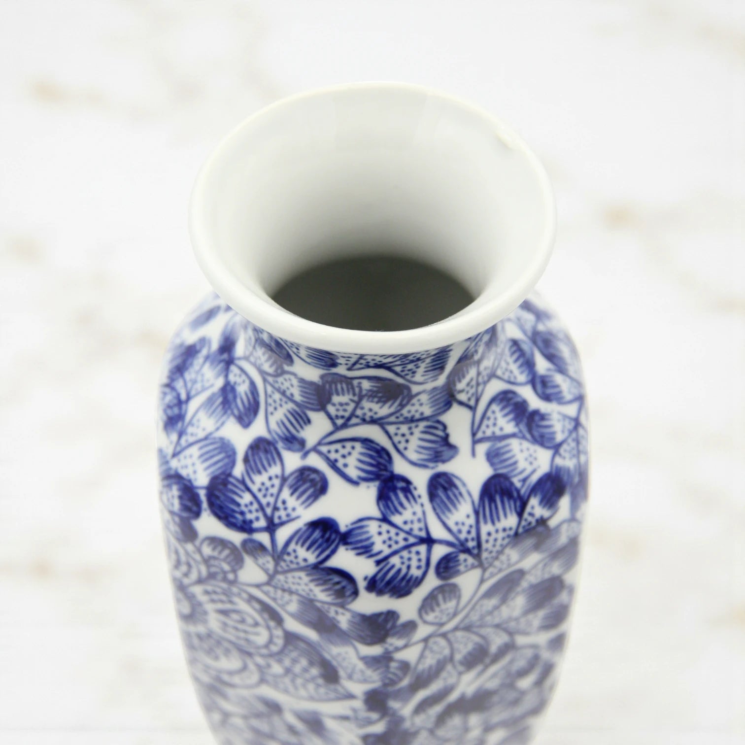 Damoo Elegant Blue & White Floral Ceramic Vase – Hand-Painted Decorative Porcelain Jar for Home, Office, or Gift - Damoo