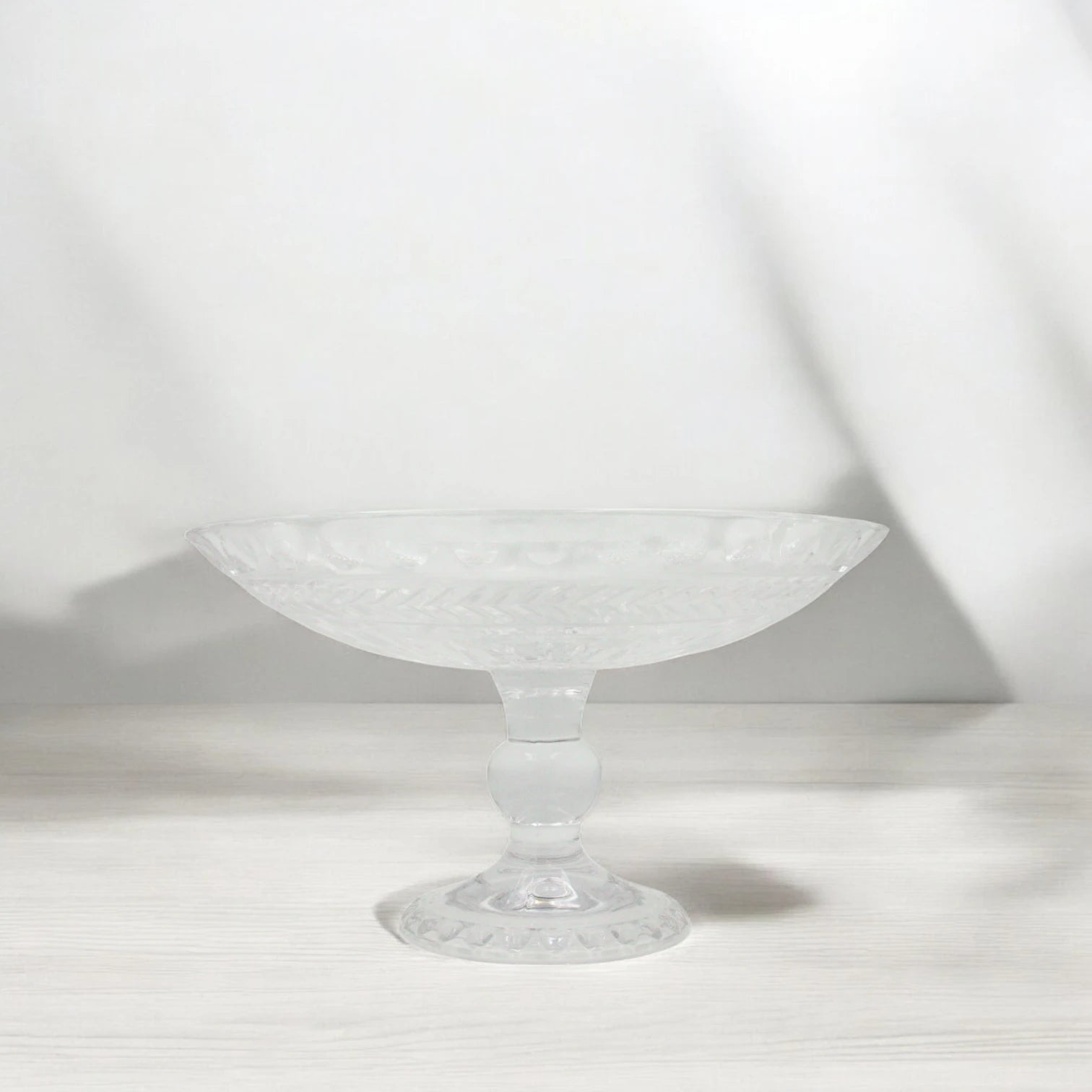 Damoo Elegant Clear Glass Pedestal Bowl – Decorative Serving Dish with Stand for Fruits, Desserts, Centerpieces - Damoo