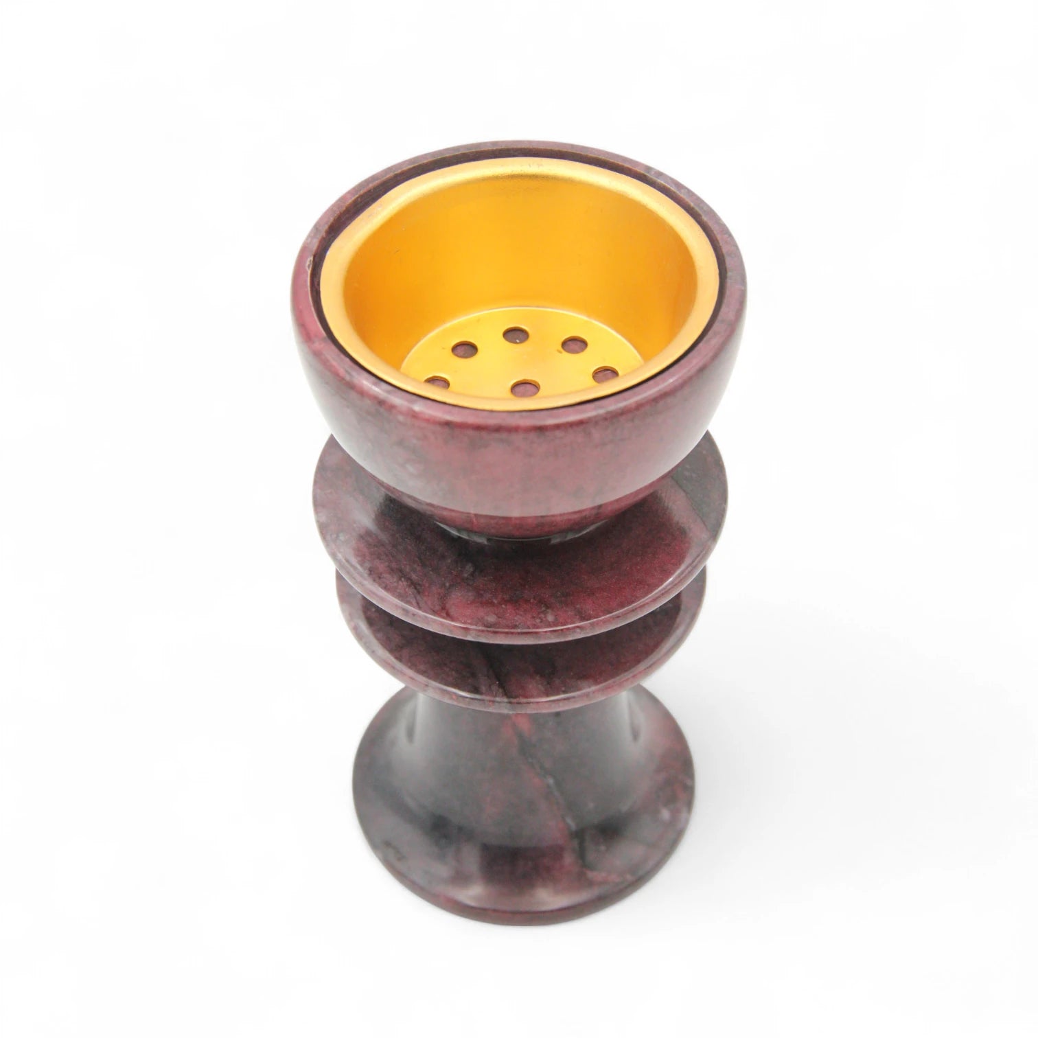 Damoo Elegant Purple Marble Incense Burner – Handmade Bakhoor Holder with Gold-Plated Inner Bowl – for Home, Majlis, for Gifts - Damoo