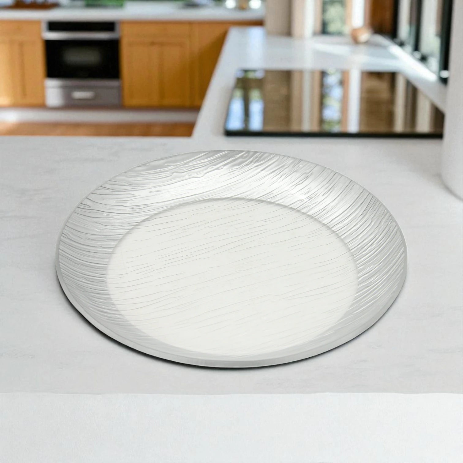 Damoo Elegant Textured Acrylic Cake Stand with Dome Lid – Clear Round Dessert Display Tray with Golden Handle – Perfect for Cakes, Pastries, Cheese & Snacks - Damoo