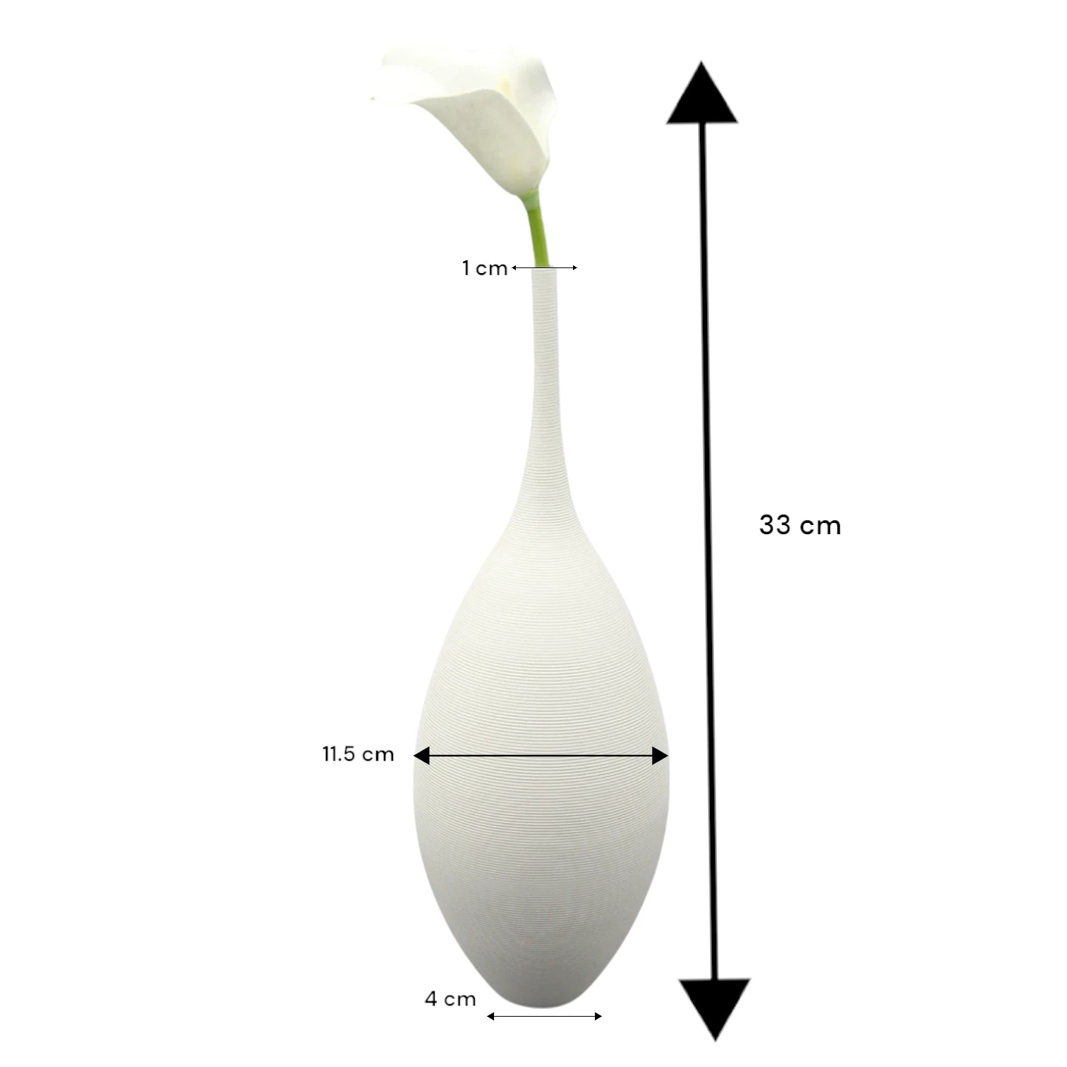 Damoo Elegant White Ceramic Vase with Minimalist Teardrop Design – Ideal for Modern Home Decor or Single Stem Display - Damoo