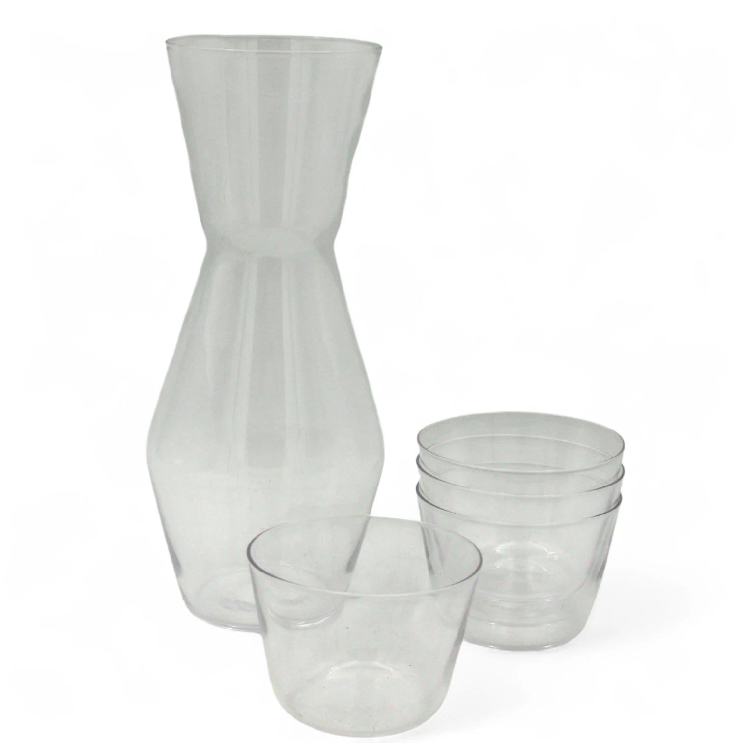 Damoo Glass Water Pitcher & Cups Set – 1 Lead-Free Glass Pot with 4 Matching Cups, Elegant Scandinavian Design for Iced Tea, Juice & Water - CH06 - Damoo