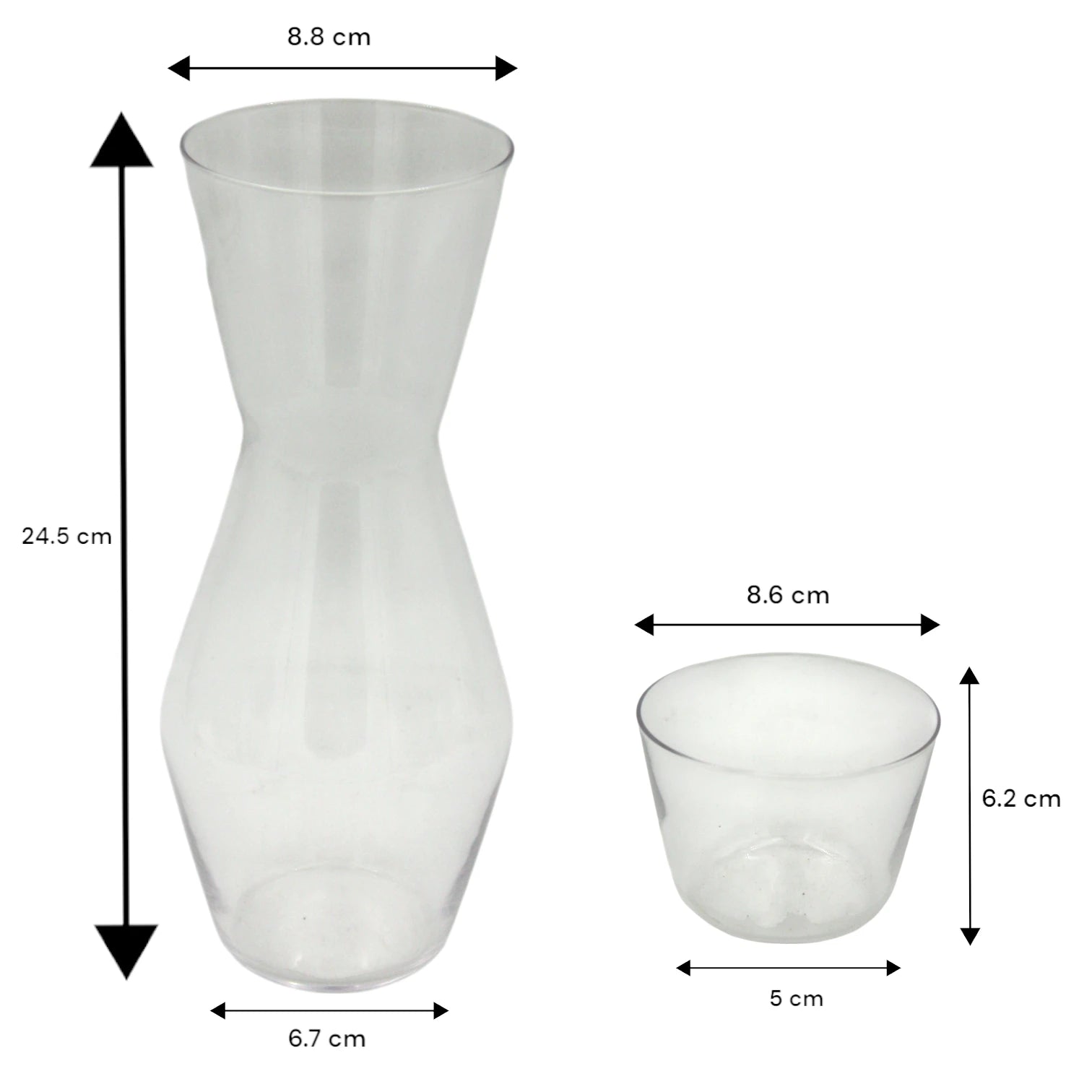 Damoo Glass Water Pitcher & Cups Set – 1 Lead-Free Glass Pot with 4 Matching Cups, Elegant Scandinavian Design for Iced Tea, Juice & Water - CH06 - Damoo