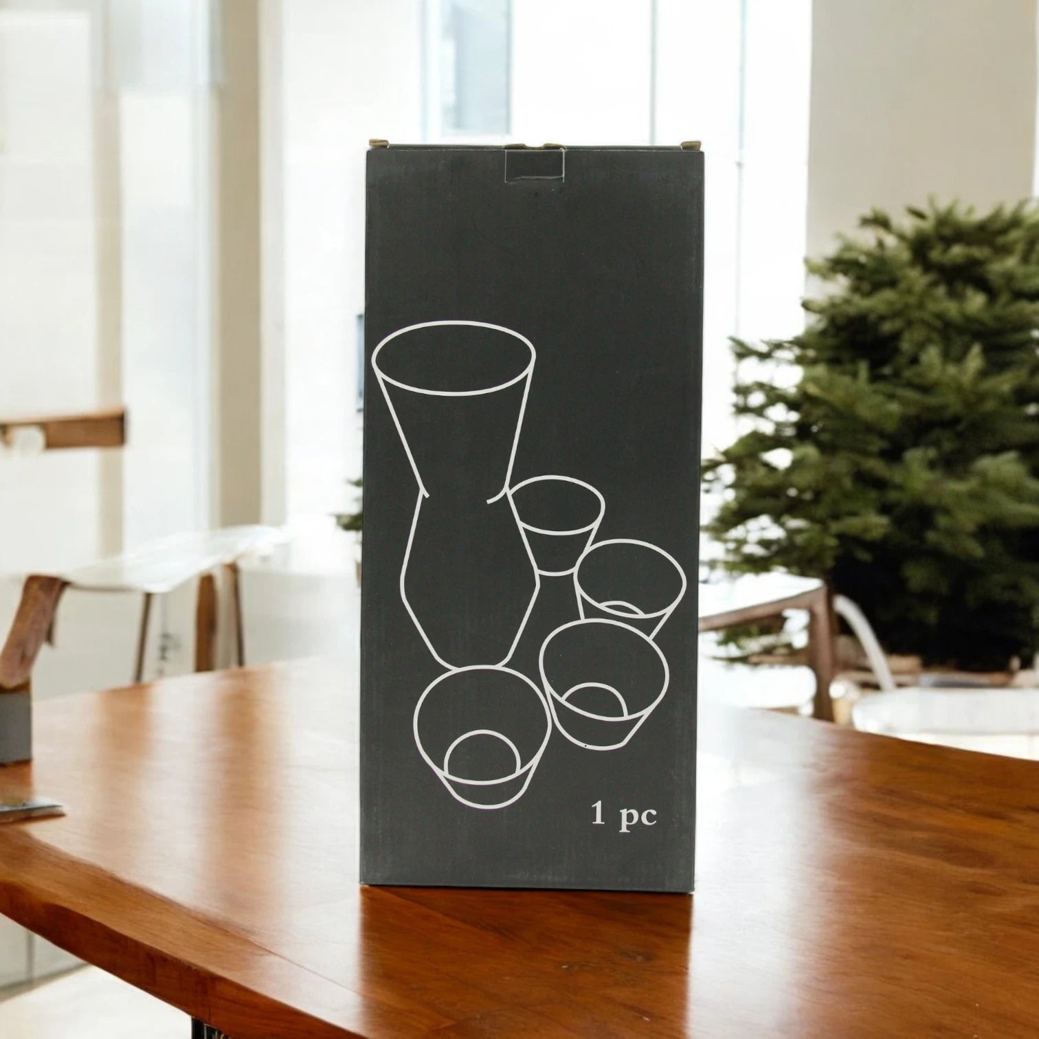Damoo Glass Water Pitcher & Cups Set – 1 Lead-Free Glass Pot with 4 Matching Cups, Elegant Scandinavian Design for Iced Tea, Juice & Water - CH06 - Damoo