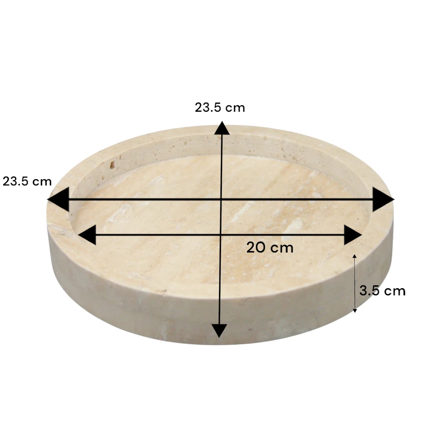 Damoo Hand-Carved Travertine Bowl – Minimalist Round Dish for Keys, Jewelry, Candles, or Decor - Damoo