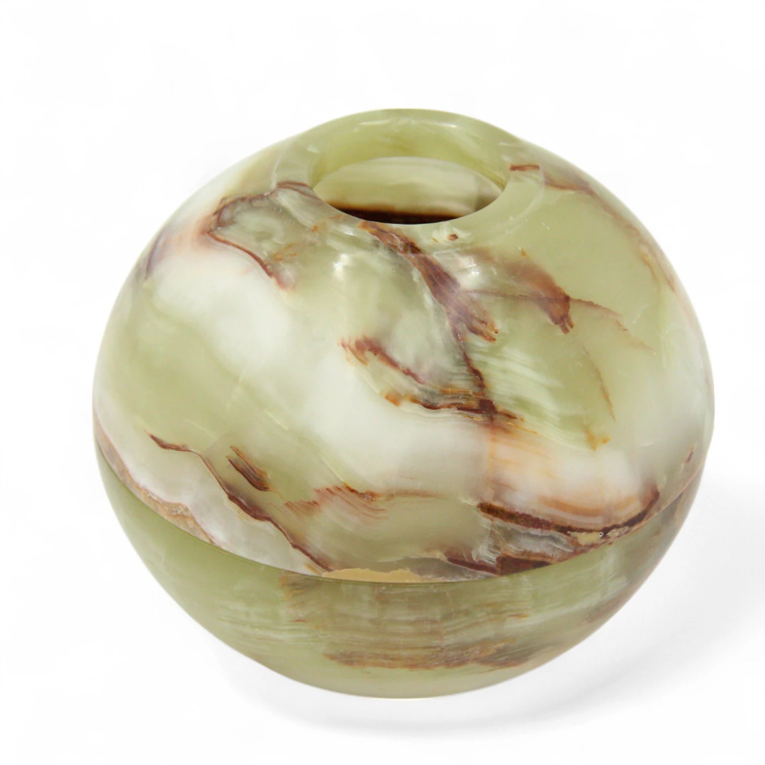 Damoo Handcrafted Marble Tissue Ball – Luxury Stone Tissue Holder for Modern & Arabic Decor | Round Onyx Tissue Dome for Tabletop or Majlis Use - Damoo