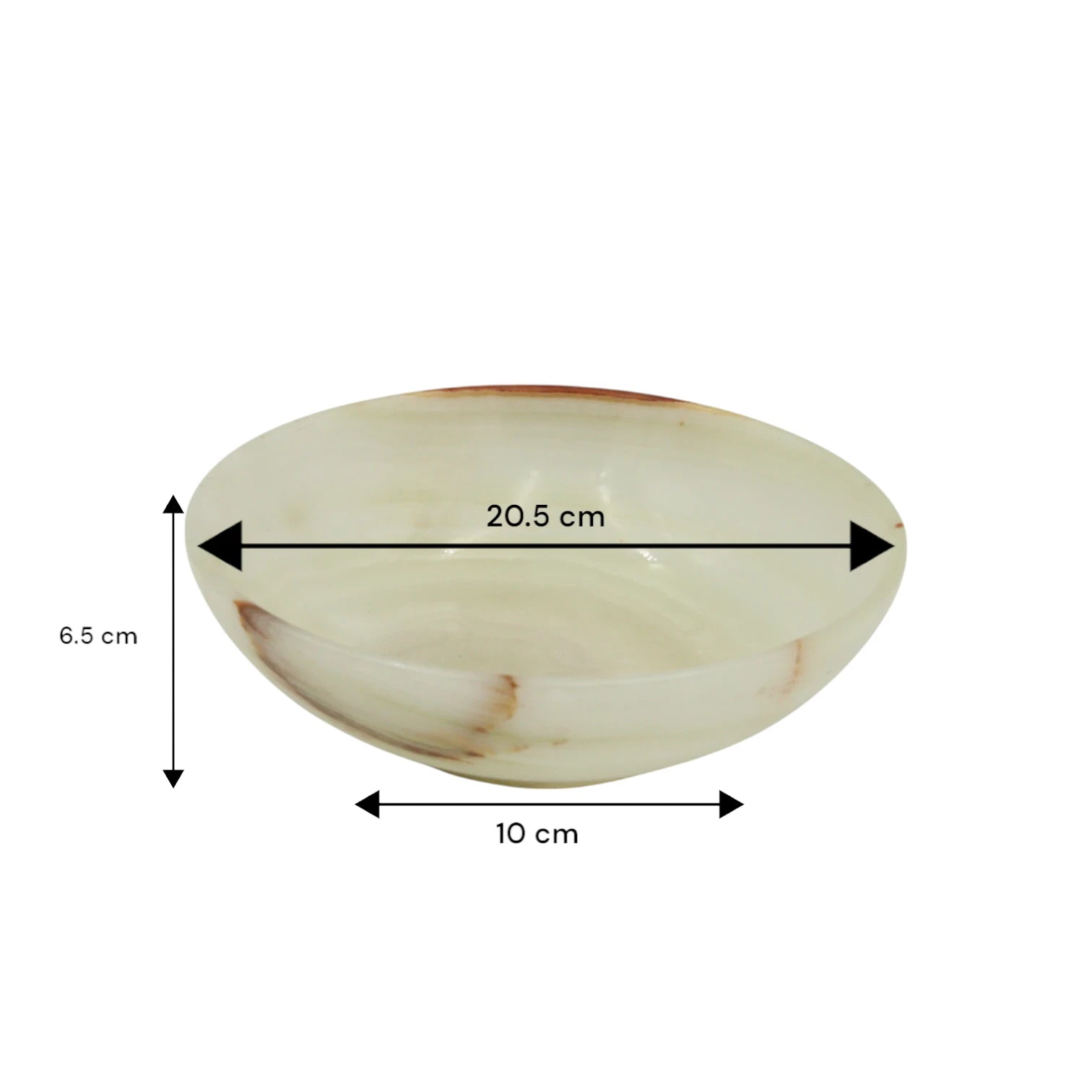 Damoo Handcrafted Onyx Marble Decorative Bowl – Natural Striped Stone Accent for Coffee Tables, Kitchens & Office Décor - Damoo