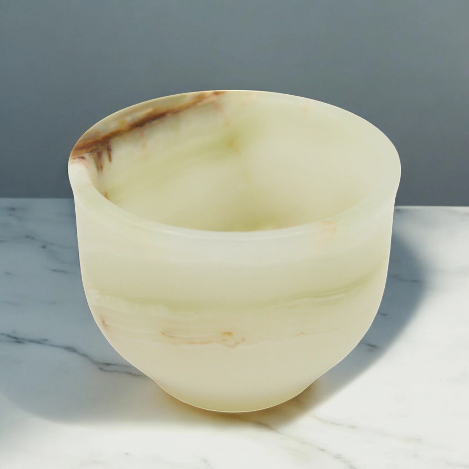 Damoo Handcrafted White Marble Decorative Bowl – Modern Round Accent Stone Dish for Home, Coffee Table & Shelf Styling | Luxury Natural Stone Decor - Damoo