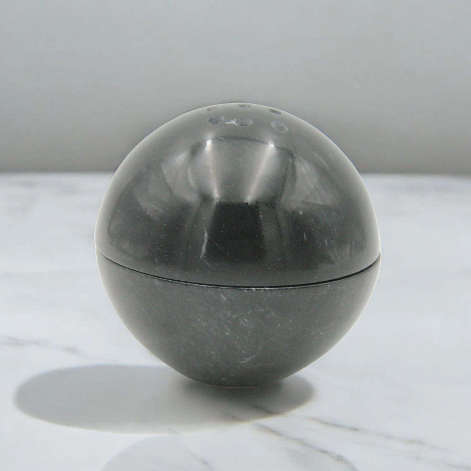 Damoo Handmade Round Marble Incense Burner – Natural Stone Bakhoor & Oud Holder with Heat-Resistant Bowl – Elegant Spherical Burner for Home, Majlis & Gifts - Damoo
