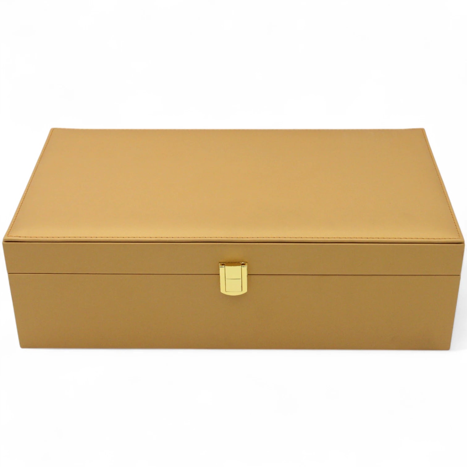 Damoo Luxury Dual Jar Storage Box – Premium Leather Gift Case with Soft Velvet Interior and Gold Lock – Elegant Organizer for Sweets, Dates, Nuts, or Spices - Damoo