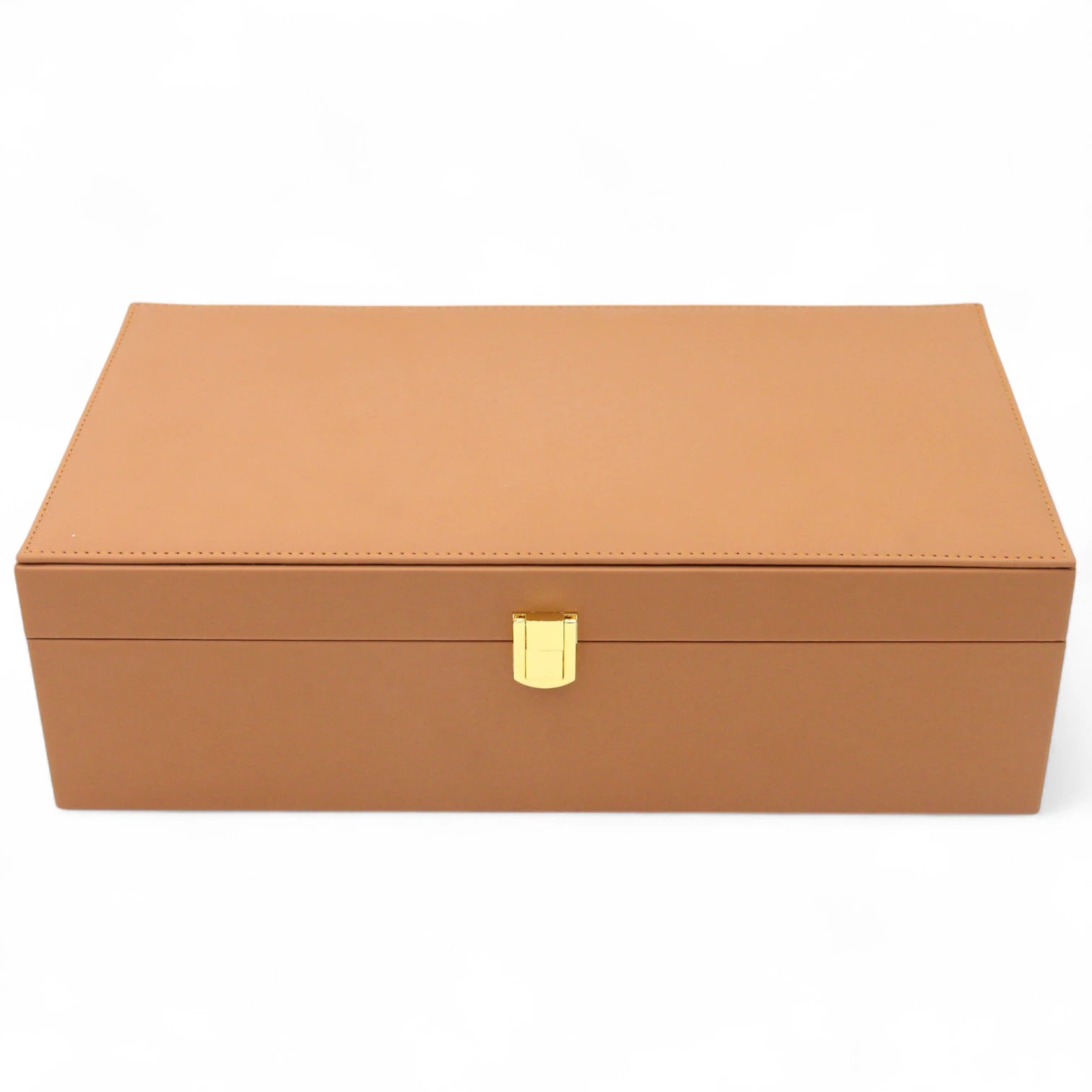 Damoo Luxury Dual Jar Storage Box – Premium Leather Gift Case with Soft Velvet Interior and Gold Lock – Elegant Organizer for Sweets, Dates, Nuts, or Spices - Damoo