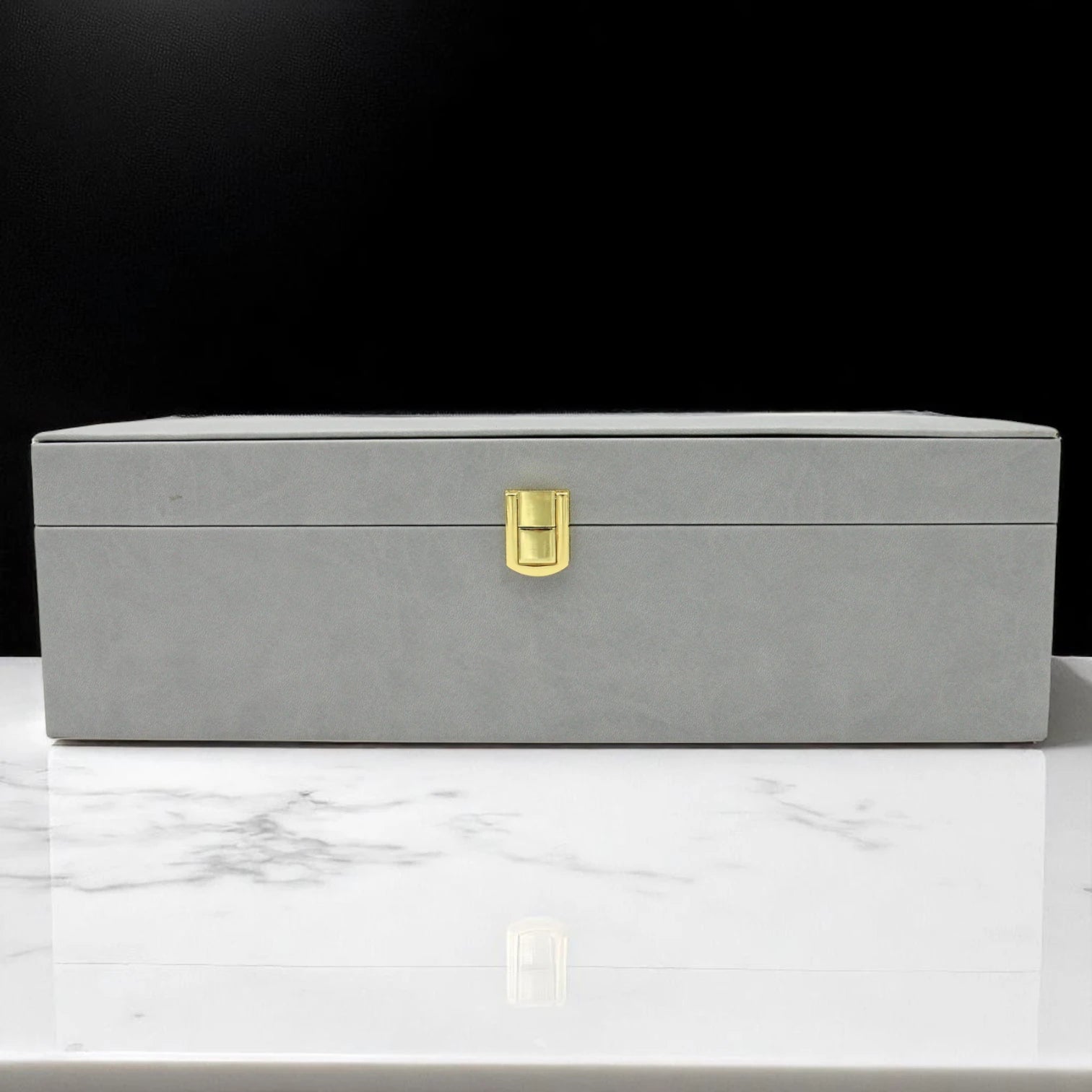 Damoo Luxury Dual Jar Storage Box – Premium Leather Gift Case with Soft Velvet Interior and Gold Lock – Elegant Organizer for Sweets, Dates, Nuts, or Spices - Damoo