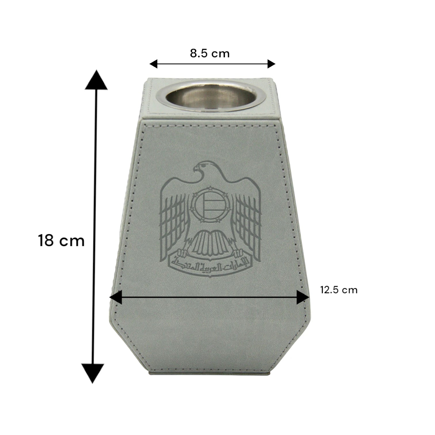 Damoo Luxury Faux Leather Bukhoor Burner with UAE Emblem – Modern Mabkhara Incense Holder for Home, Office, Majlis & Special Occasions - Damoo