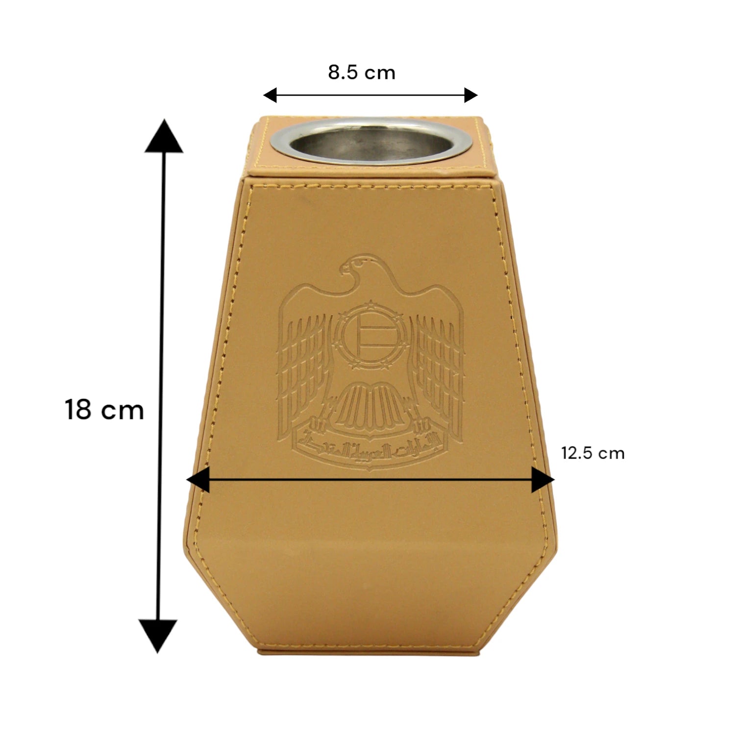 Damoo Luxury Faux Leather Bukhoor Burner with UAE Emblem – Modern Mabkhara Incense Holder for Home, Office, Majlis & Special Occasions - Damoo