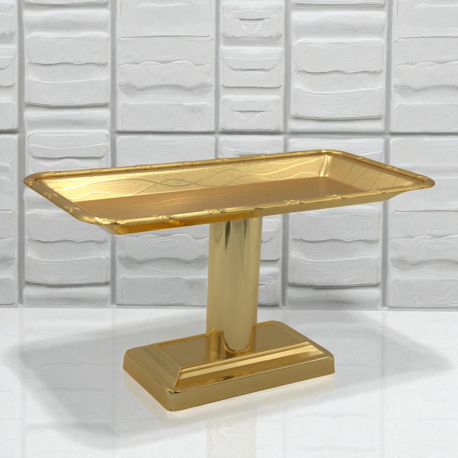 Damoo Luxury Gold Pedestal Sweet Tray with Clear Lid – Elegant Covered Dessert Stand for Serving Pastries, Dates & Treats - Damoo