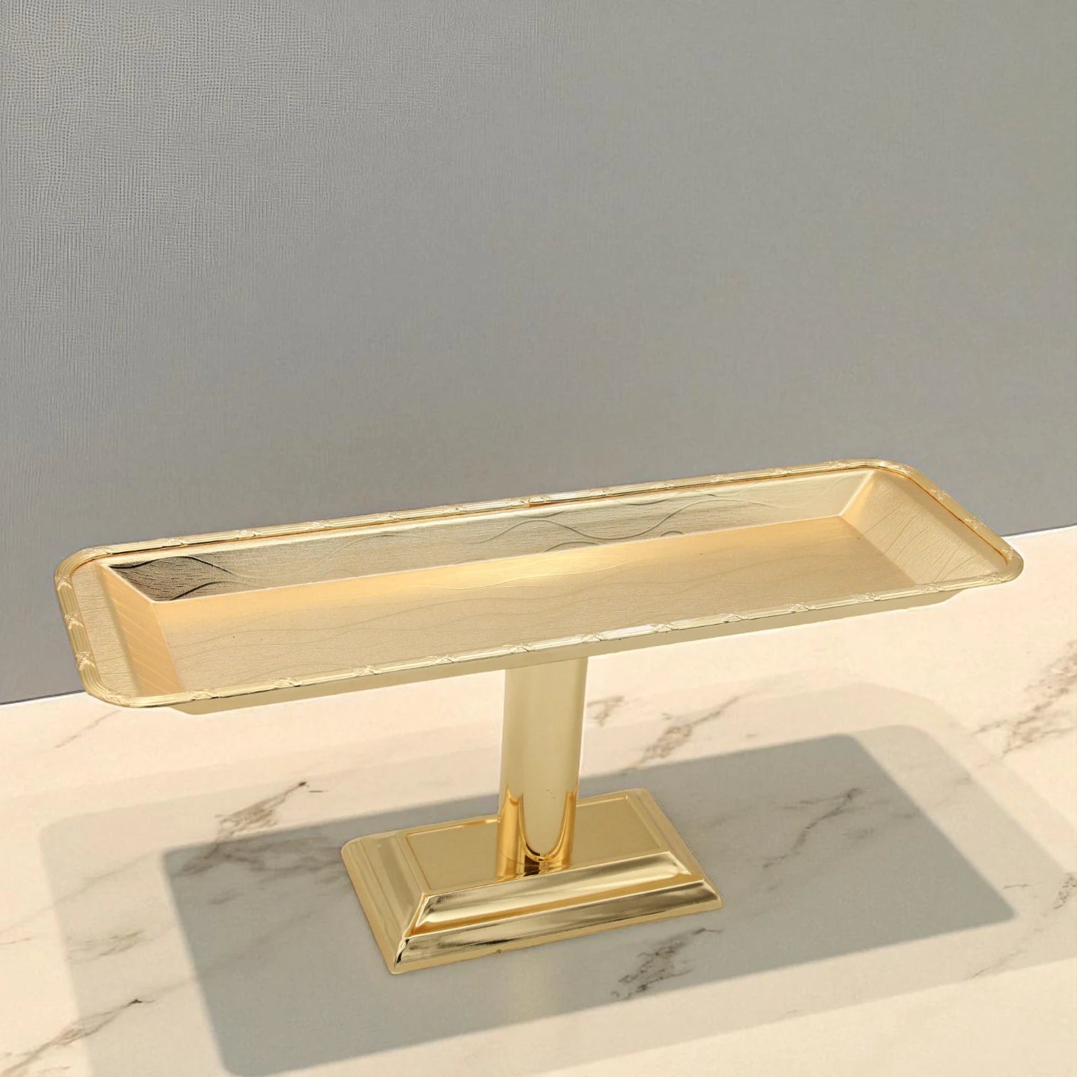 Damoo Luxury Gold Pedestal Sweet Tray with Clear Lid – Elegant Covered Dessert Stand for Serving Pastries, Dates & Treats - Damoo