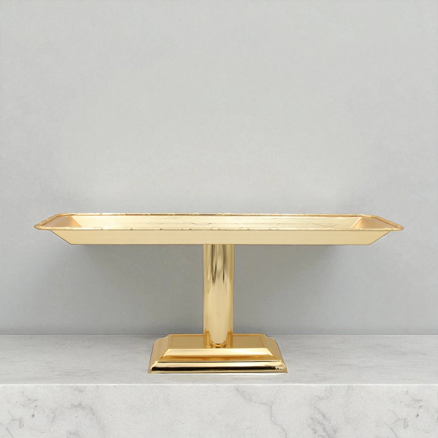 Damoo Luxury Gold Pedestal Sweet Tray with Clear Lid – Elegant Covered Dessert Stand for Serving Pastries, Dates & Treats - Damoo