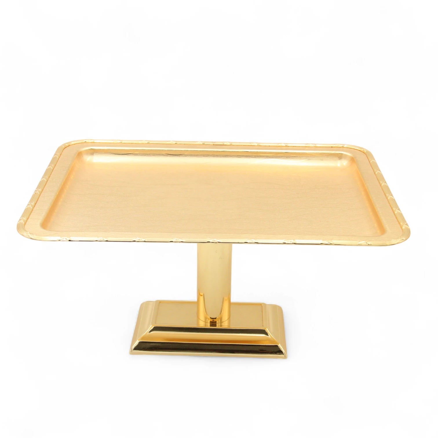 Damoo Luxury Gold Pedestal Tray – Elevated Metal Display Stand for Sweets, Cakes & Décor – Elegant Finish for Events & Home Use - Damoo
