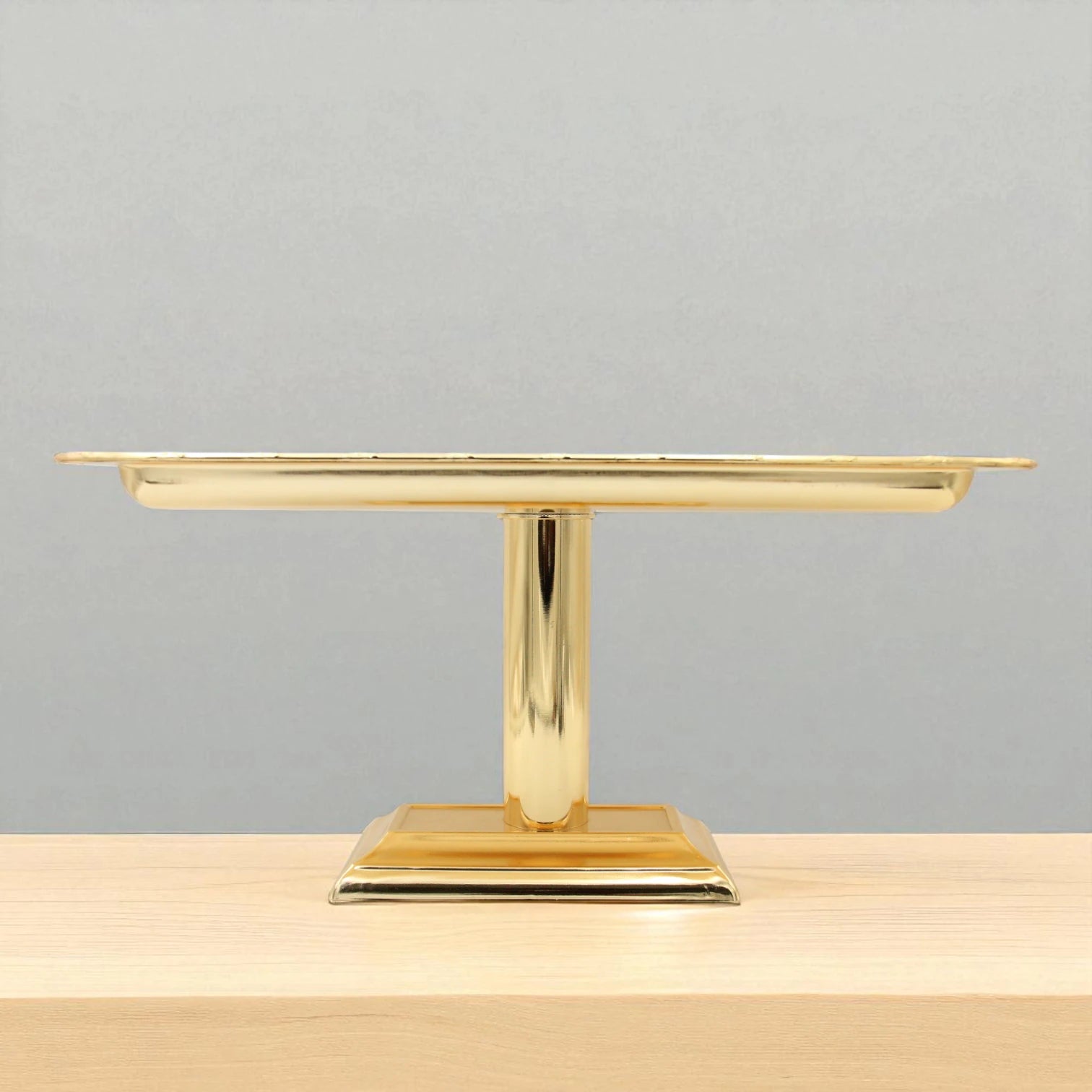 Damoo Luxury Gold Pedestal Tray – Elevated Metal Display Stand for Sweets, Cakes & Décor – Elegant Finish for Events & Home Use - Damoo