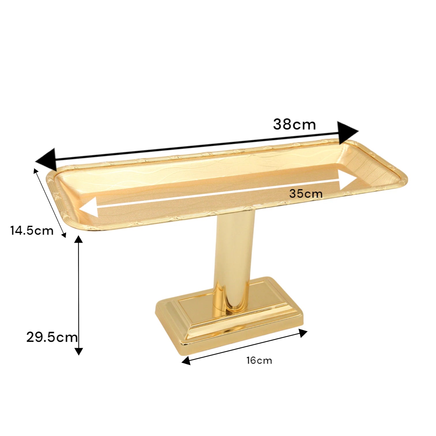 Damoo Luxury Gold-Plated Buffet Stand with Clear Dome Cover – Elegant Rectangular Food Display Tray for Events, Parties & Home Serving - Damoo