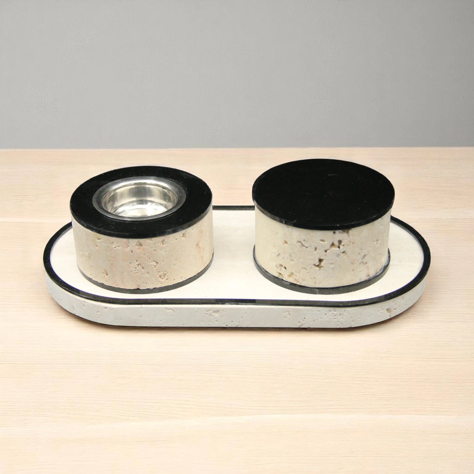 Damoo Luxury Marble Incense Burner Set with Oud Storage Container and Removable Steel Cup - Damoo
