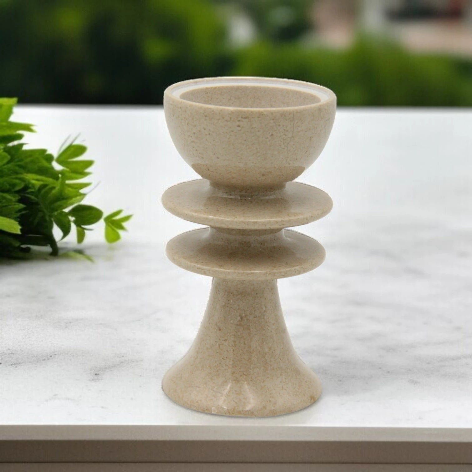 Damoo Luxury Natural Marble Incense Burner – Elegant Stone Bakhoor Holder with Gold-Plated Inner Bowl – Handmade for Home, Majlis, Office & Gifting - Damoo