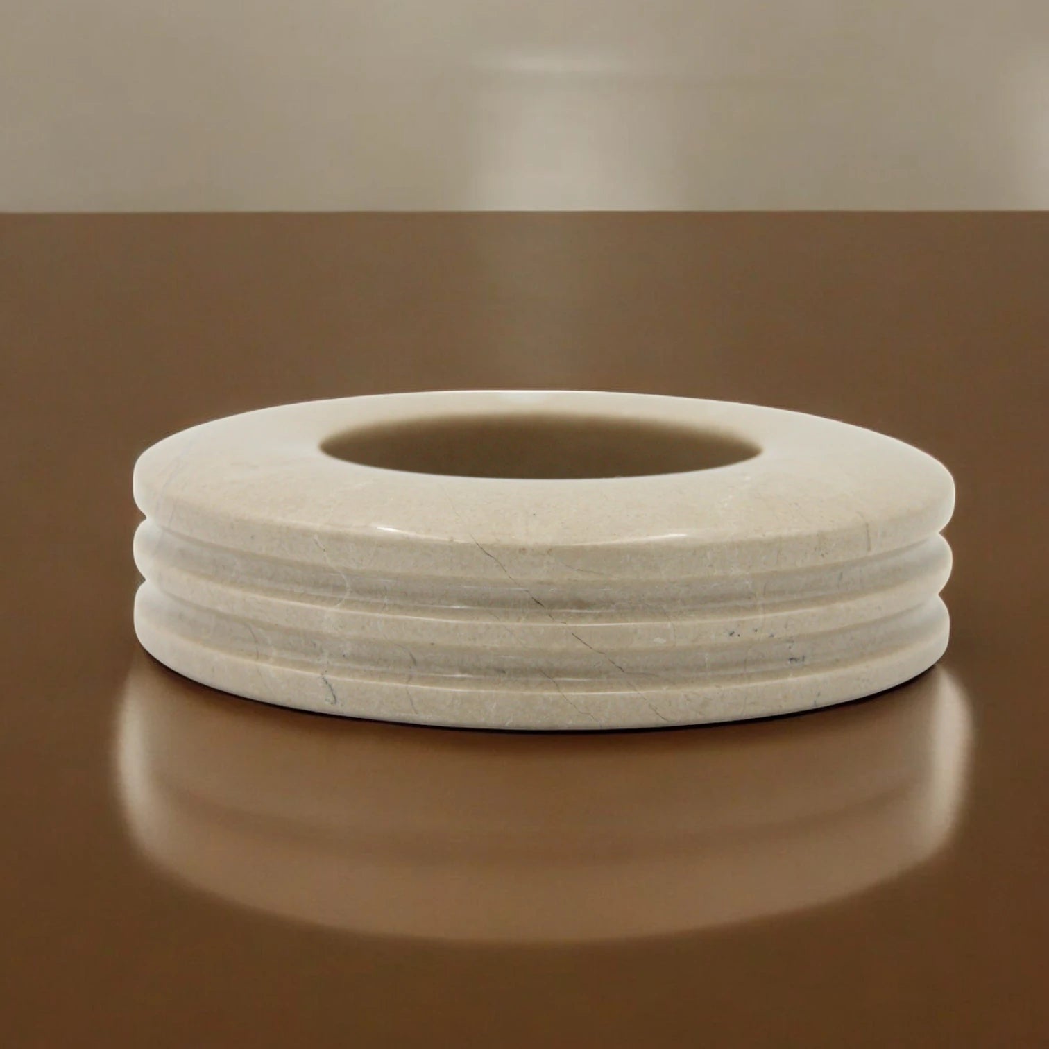 Damoo Luxury White Marble Ashtray – Handcrafted Round Stone Ash Tray for Cigars, Oud, or Decor | Modern Minimalist Smokers Gift or Table Accent - Damoo