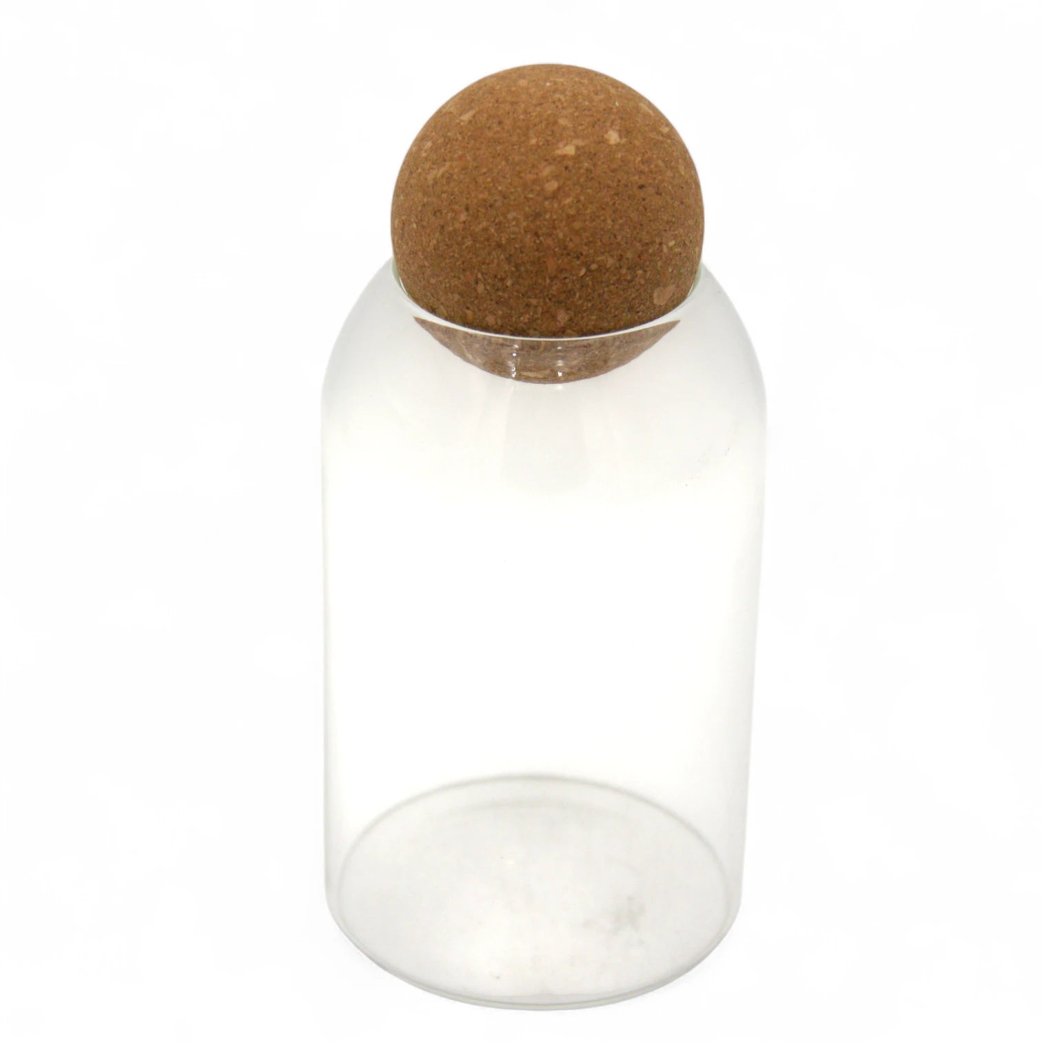 Damoo Minimalist Glass Canister with Round Cork Lid – Modern Storage Jar for Spices, Tea, Coffee Beans, or Decorative Display – Eco-Friendly Airtight Container - Damoo