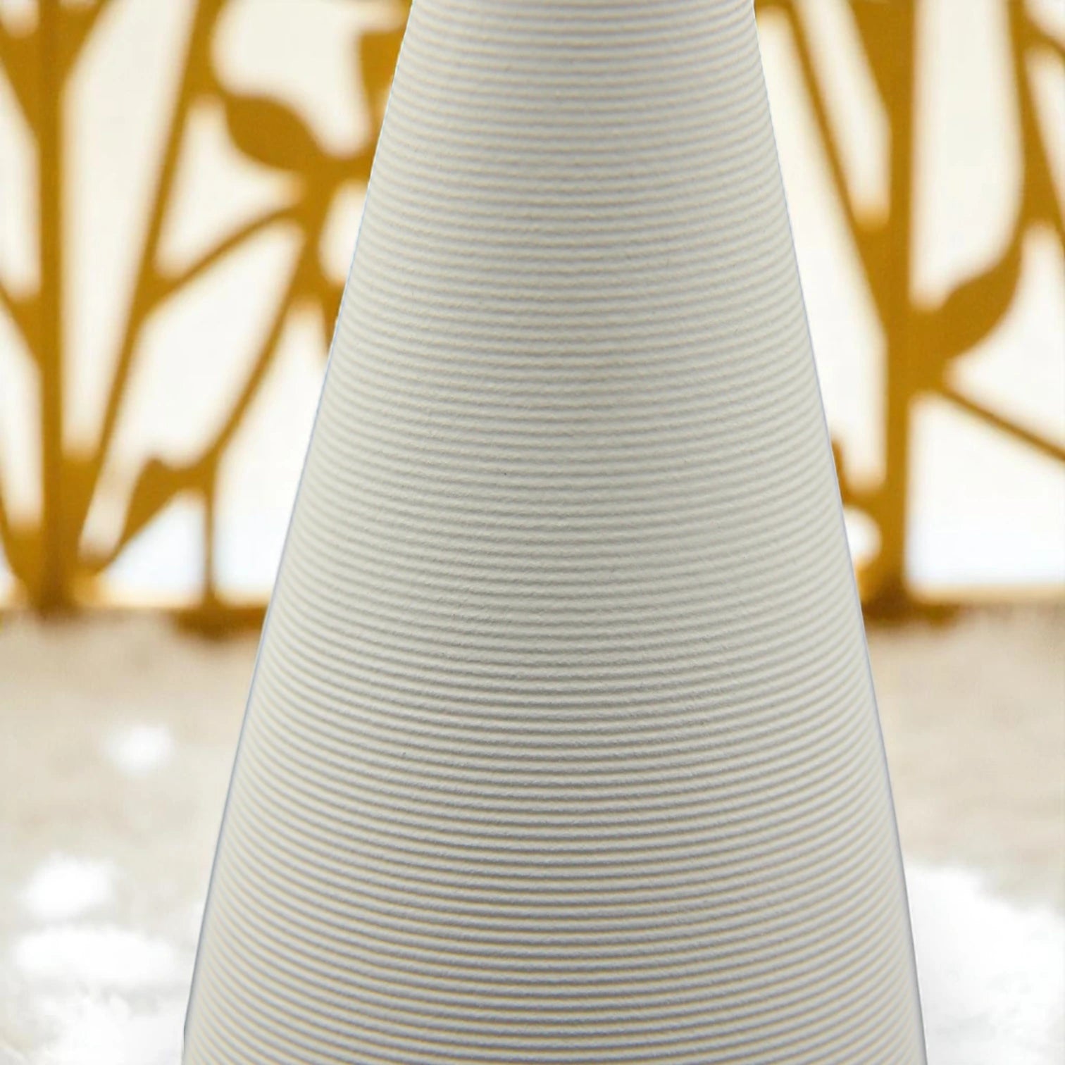 Damoo Minimalist White Ceramic Vase – Tall Narrow Neck Flower Vase for Modern Home, Office, or Tabletop Decor - Damoo