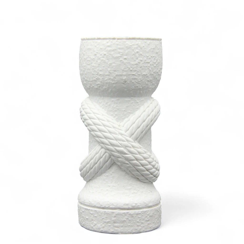 Damoo Modern White Ceramic Mabkhara – Rope Design Incense Burner - Black – Arabic Home Décor - Damoo