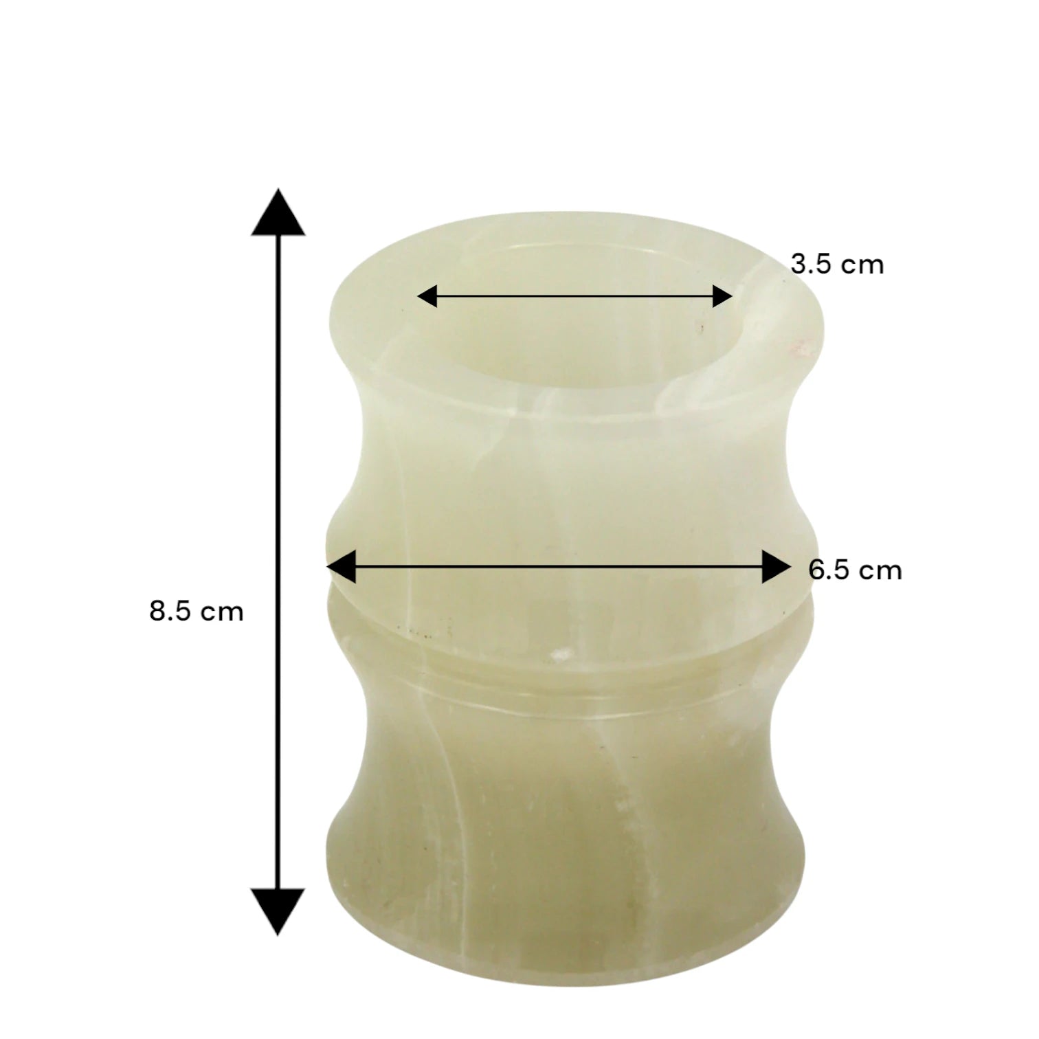 Damoo Natural Onyx Stone Candle Jar – Luxury Polished Marble Decor Piece for Holding Tealights – Elegant Hourglass Design for Living Room, Bedroom, or Gift Giving - Damoo