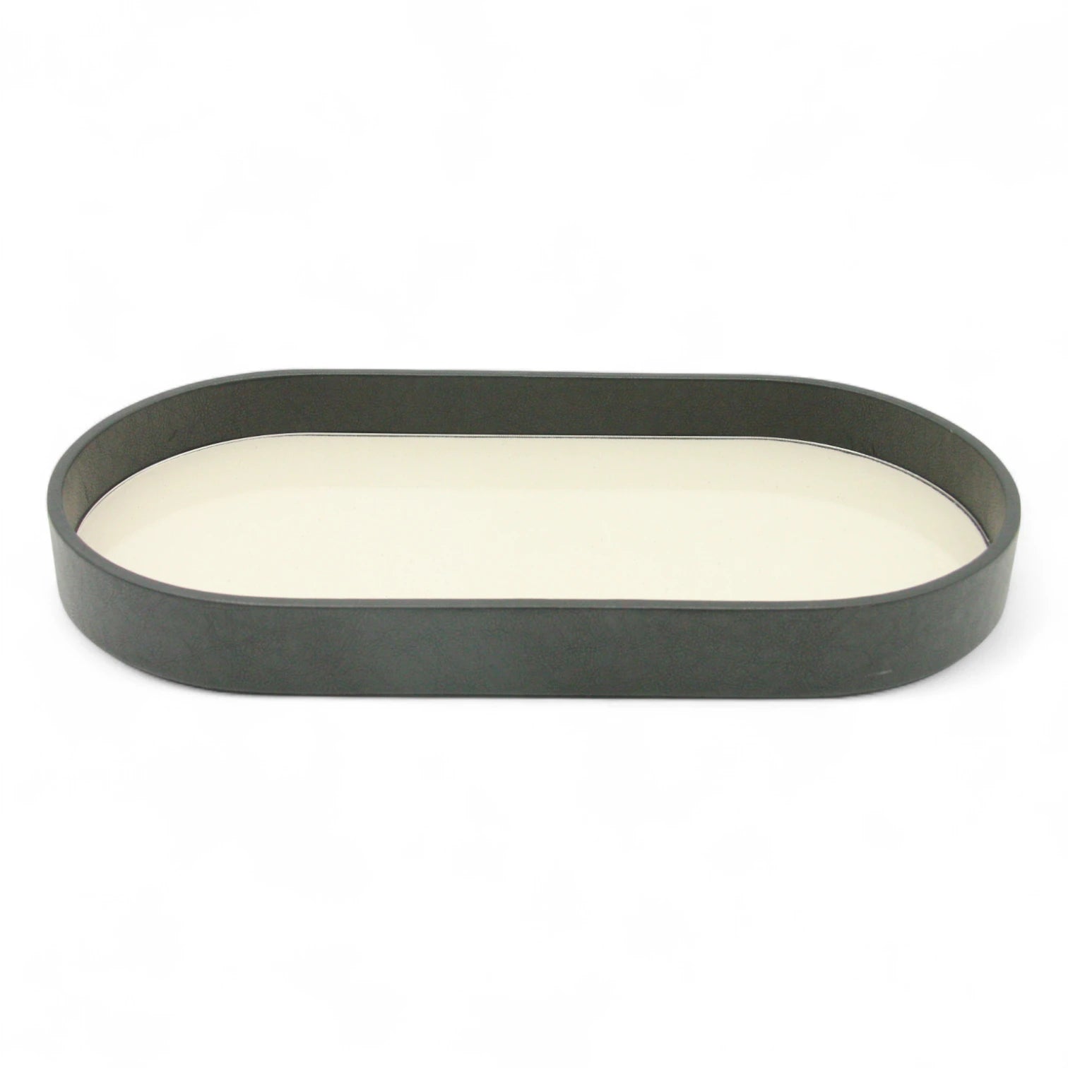 Damoo Oval Canvas Tray with Acrylic Base – Modern Organizer for Jewelry, Keys, Makeup, or Office Desk - Damoo