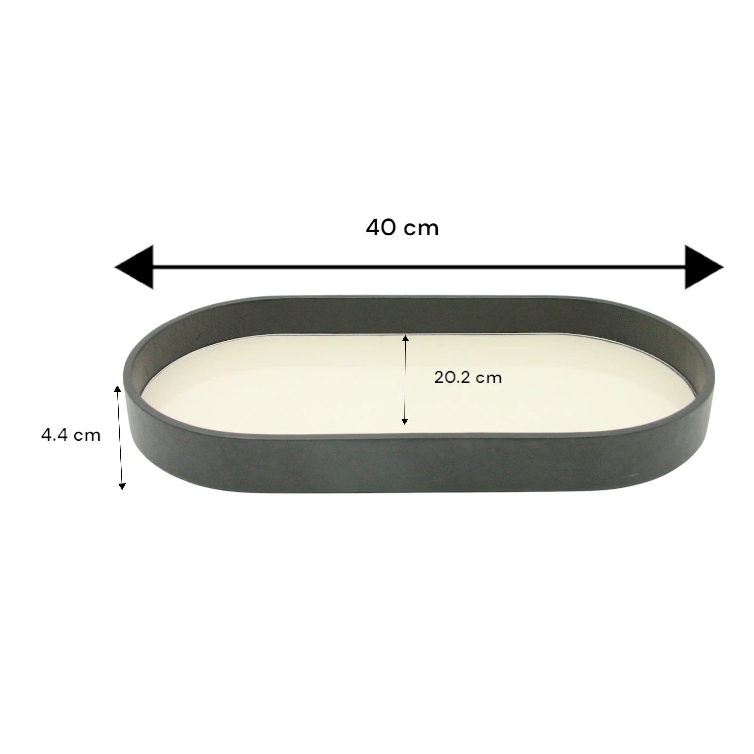 Damoo Oval Canvas Tray with Acrylic Base – Modern Organizer for Jewelry, Keys, Makeup, or Office Desk - Damoo