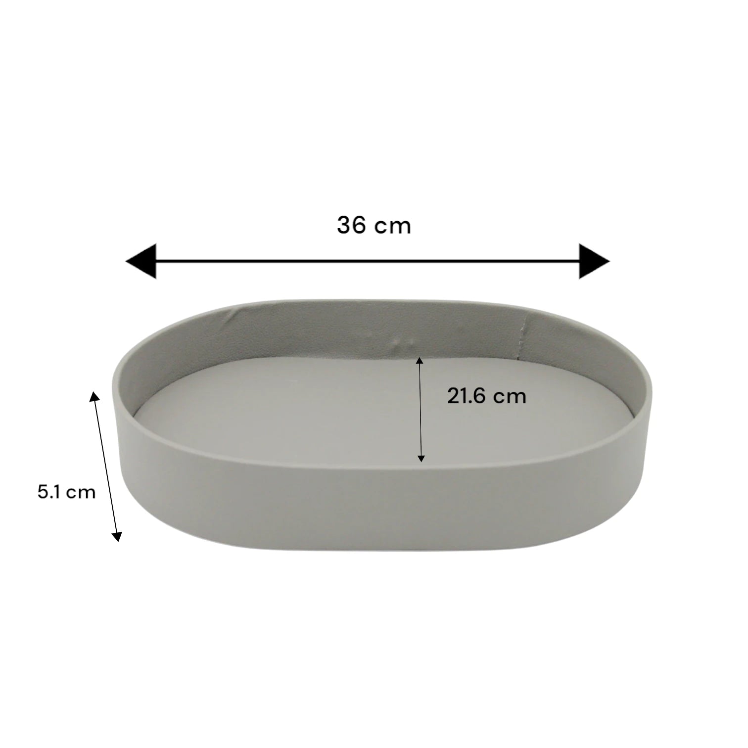 Damoo Oval Faux Leather Tray – Elegant Catchall Organizer for Keys, Coins, Jewelry & Desk Accessories - Damoo