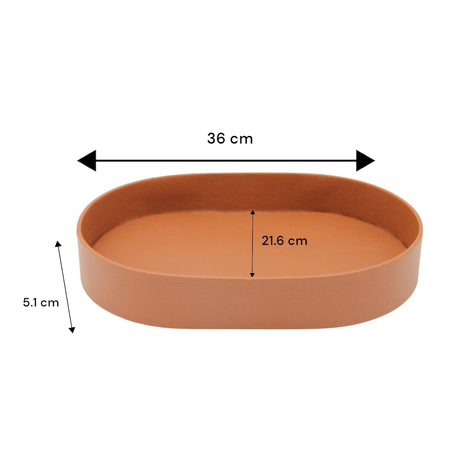 Damoo Oval Faux Leather Tray – Elegant Catchall Organizer for Keys, Coins, Jewelry & Desk Accessories - Damoo