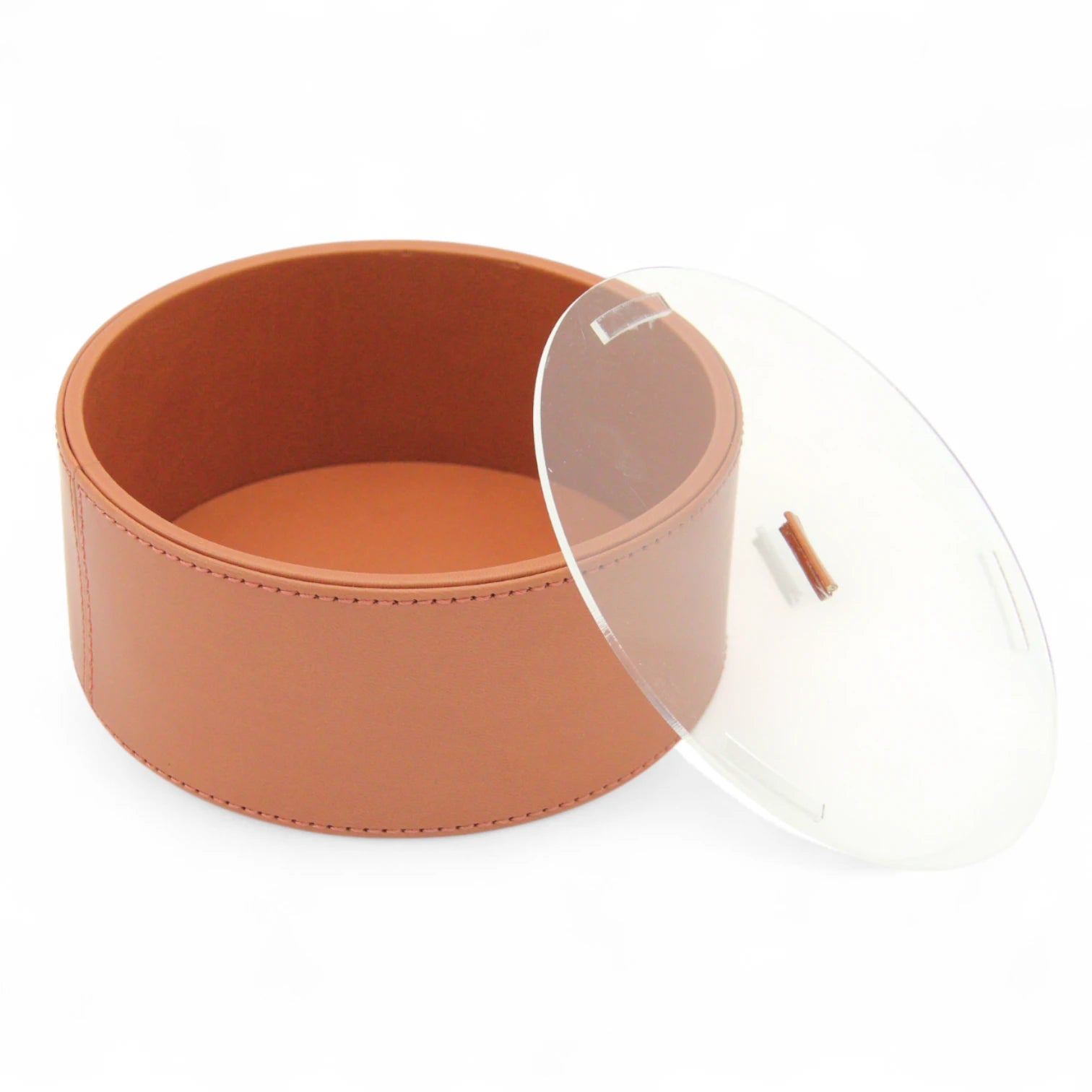 Damoo Round Serving Tray with Acrylic Cover – Minimalist Design - Multi-Purpose Food & Drink Organizer for Kitchen, Coffee Table & Events - Damoo