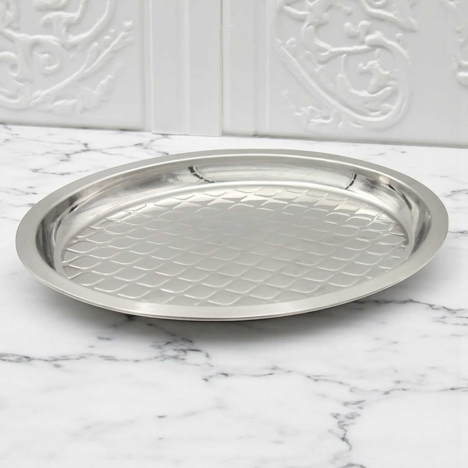 Damoo Stainless Steel Tray – Elegant Serving Solution for Festivals, Pujas, Fruits & Snacks - Damoo
