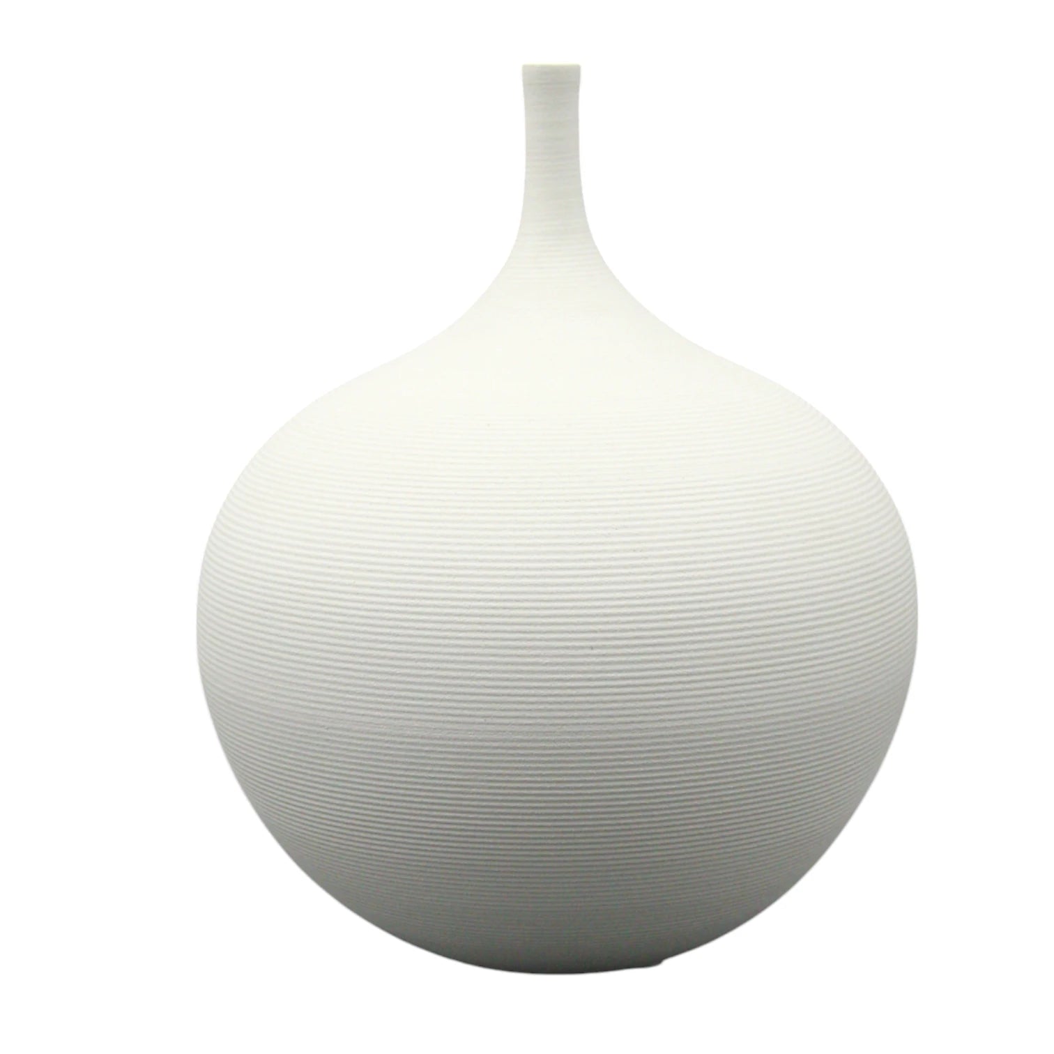 Damoo White Ceramic Decorative Vase – Minimalist Textured Pottery with Slim Neck – Modern Nordic Home Decor Accent for Living Room, Bedroom, Office, or Shelf Styling – Handcrafted Artisan Matte Finish Vase - Damoo
