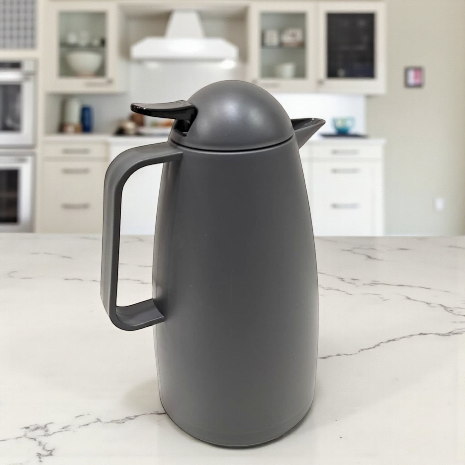 Crystal House Arabic Thermos Flask – Modern Brown & White Collection | Double-Wall Insulated Flask for Hot Drinks - Damoo