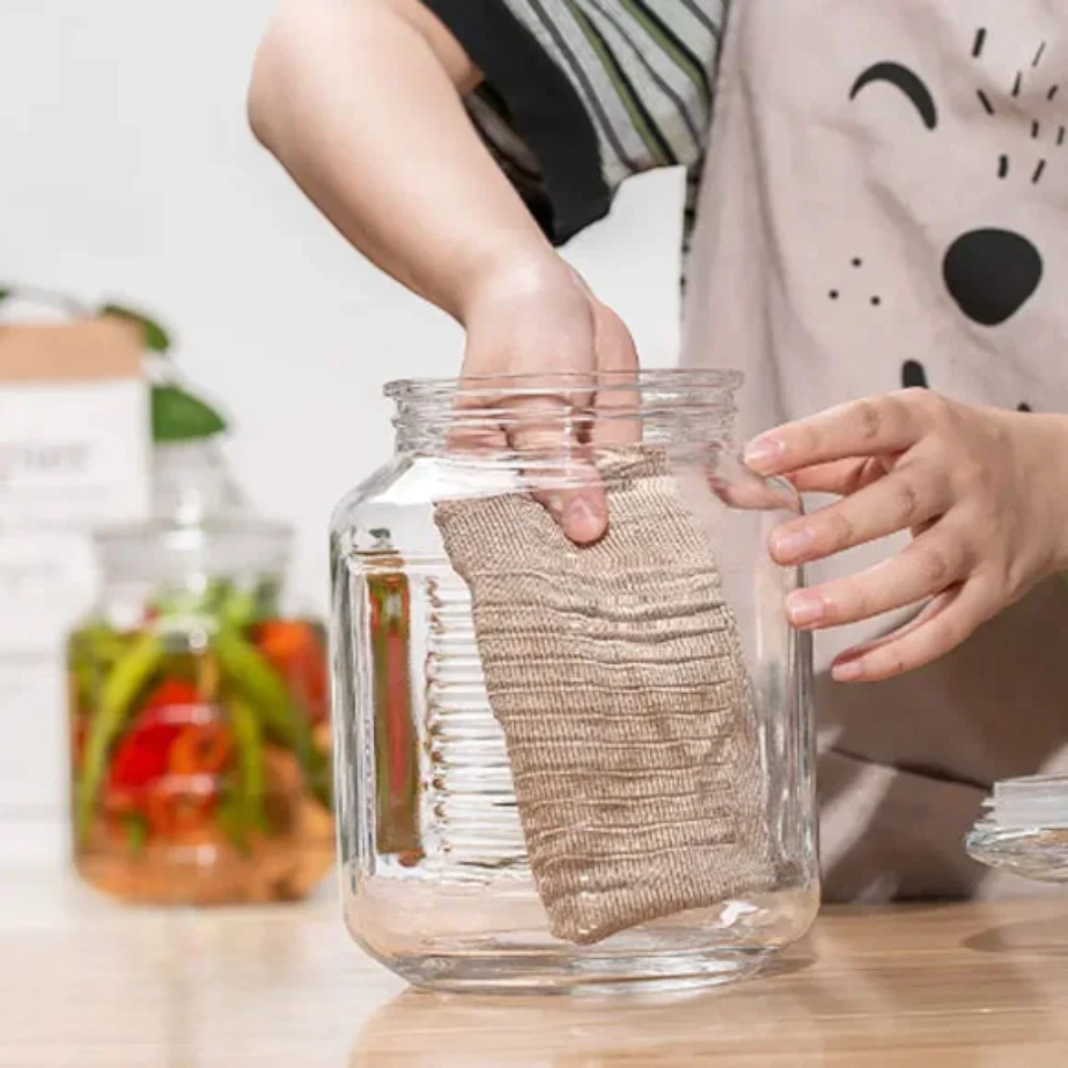 DELISOGA Airtight Glass Storage Jar with Lid 2.2L – Premium Clear Cylinder Container for Kitchen Pantry, Dry Goods & Snacks – MFG55-D - Damoo