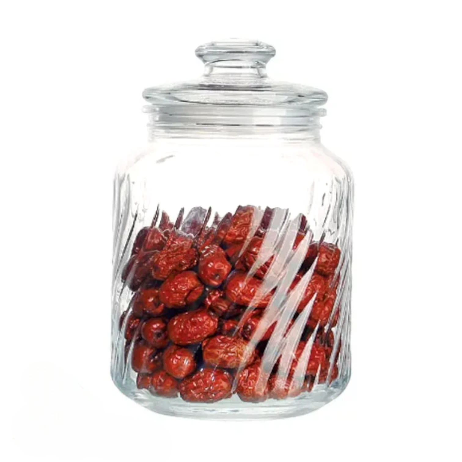 DELISOGA Fancy Cylindrical Glass Jar with Cork Lid 2.2L – Airtight Food Storage Container – Dishwasher Safe, Clear Design, Ideal for Pantry, Kitchen & Decor - MFG55-B - Damoo