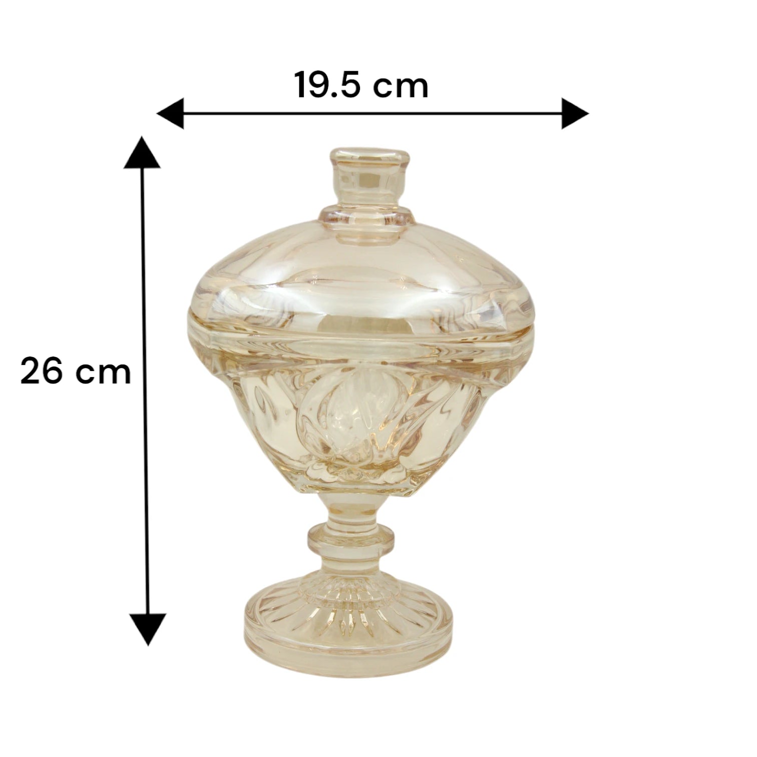 Delisoga Floral Glass Storage Jar with Lid DSZJ2051-6HA – Square Design with Gold Floral Accent | Airtight Clear Container for Nuts, Snacks, Pantry & Kitchen Décor - Damoo