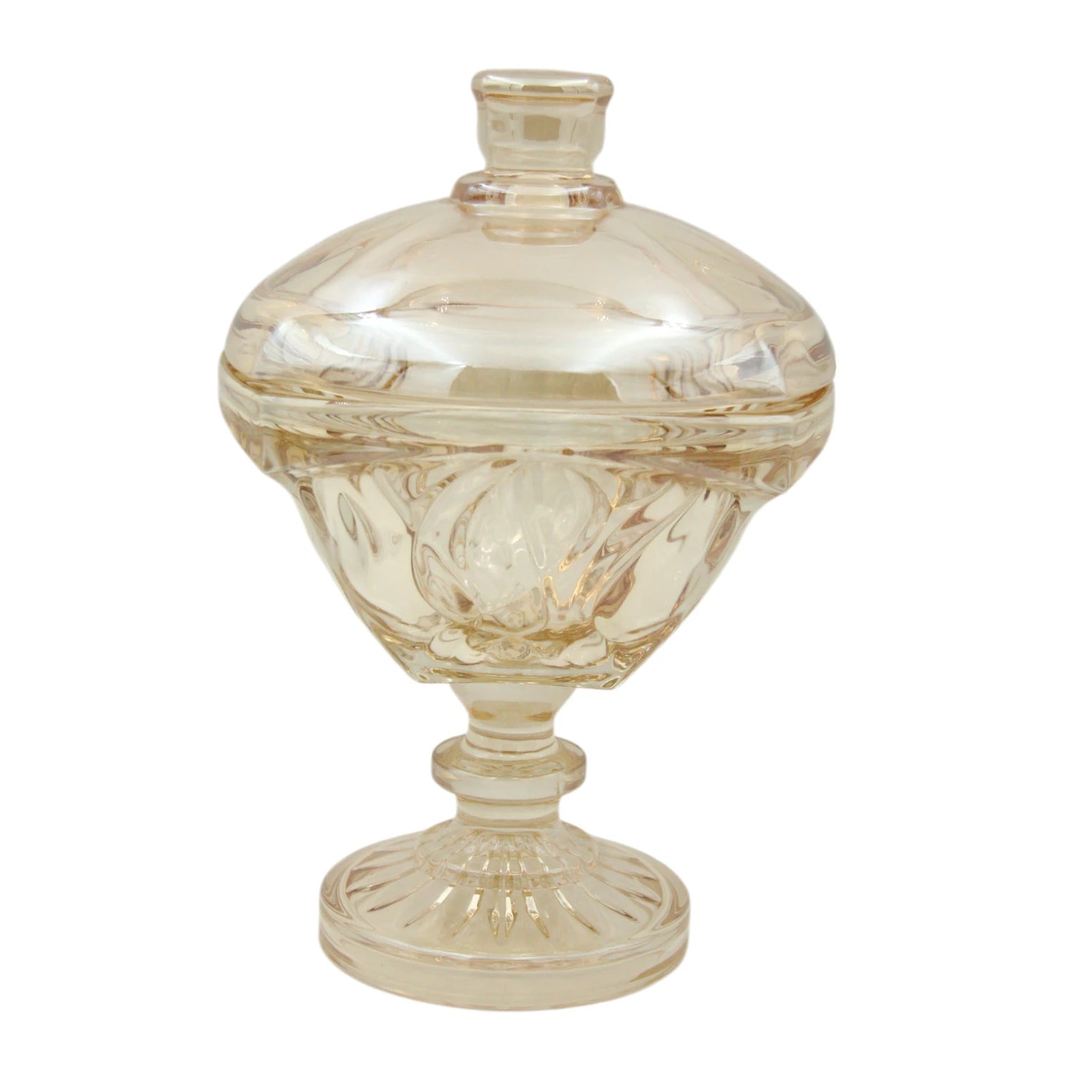 Delisoga Floral Glass Storage Jar with Lid DSZJ2051-6HA – Square Design with Gold Floral Accent | Airtight Clear Container for Nuts, Snacks, Pantry & Kitchen Décor - Damoo