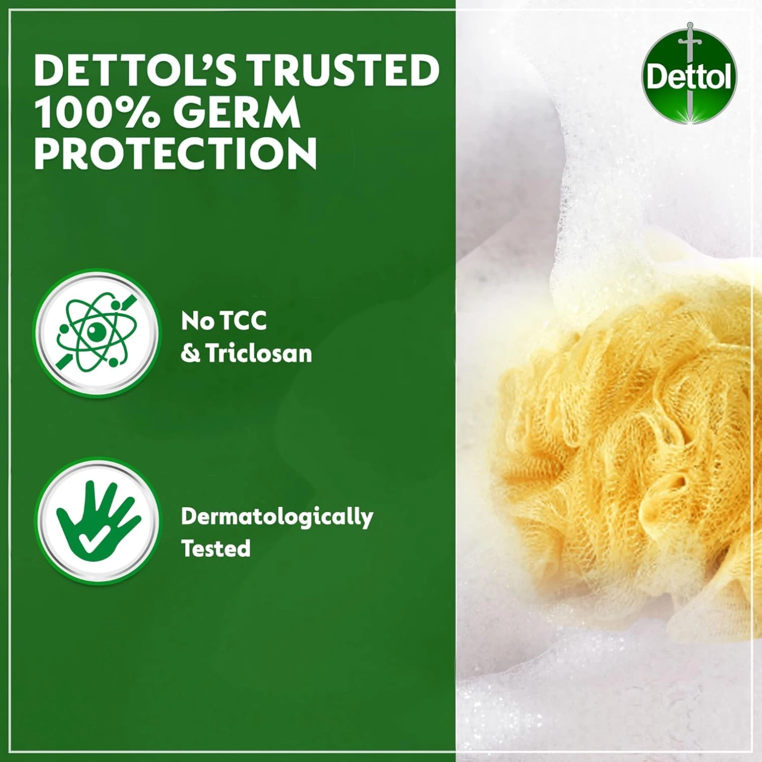 Dettol Cool Antibacterial Bathing Soap 120g x 4 Bars – 100% Germ Protection with Menthol & Eucalyptus Scent - Damoo