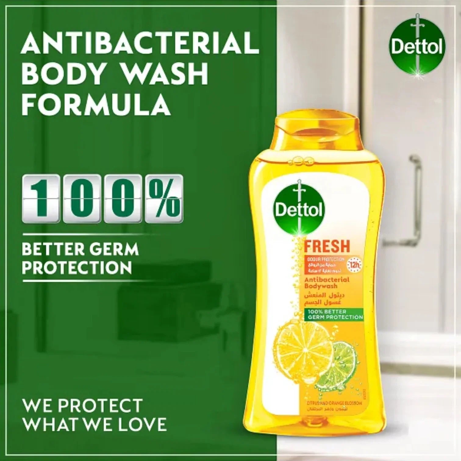 Dettol Fresh Shower Gel & Body Wash – 500ml + 250ml Combo Pack – Antibacterial Citrus & Orange Blossom Scent – pH-Balanced, Moisturizing, Dermatologically Tested Body Wash - Damoo
